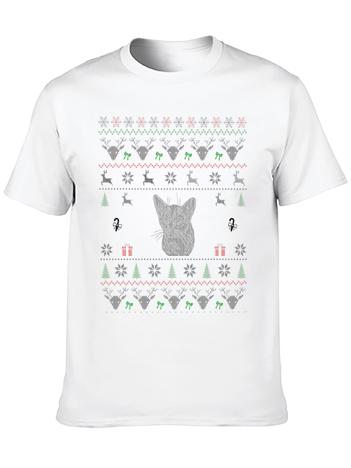 Ugly Christmas Cat T-Shirt - Holiday Festive