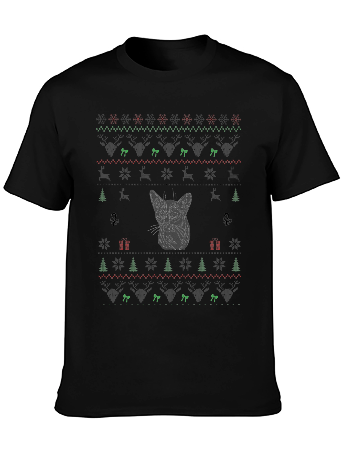 Ugly Christmas Cat T-Shirt - Holiday Festive