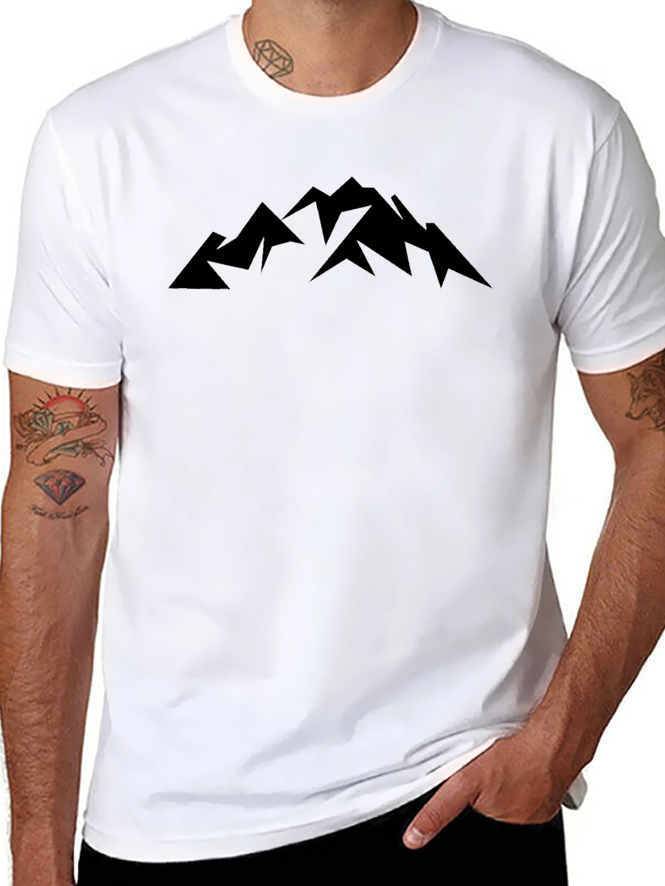 Mountain Peak Graphic Tee - Black Unisex Shirt