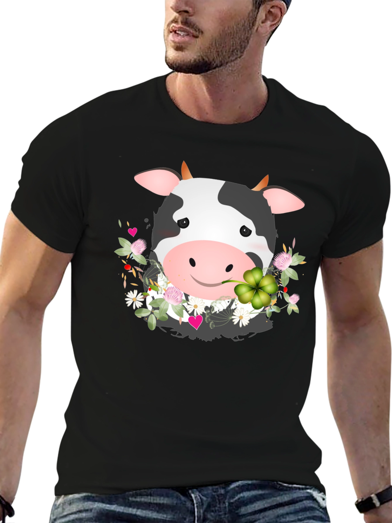Cow and Clover Graphic Tee