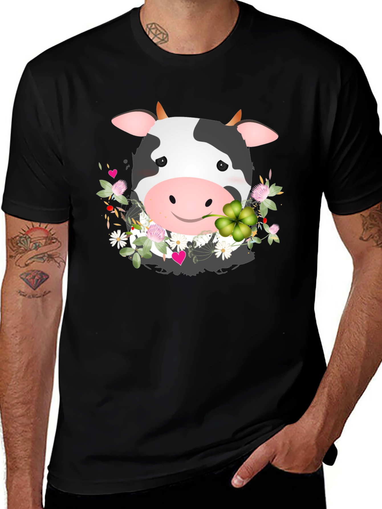 Cow and Clover Graphic Tee