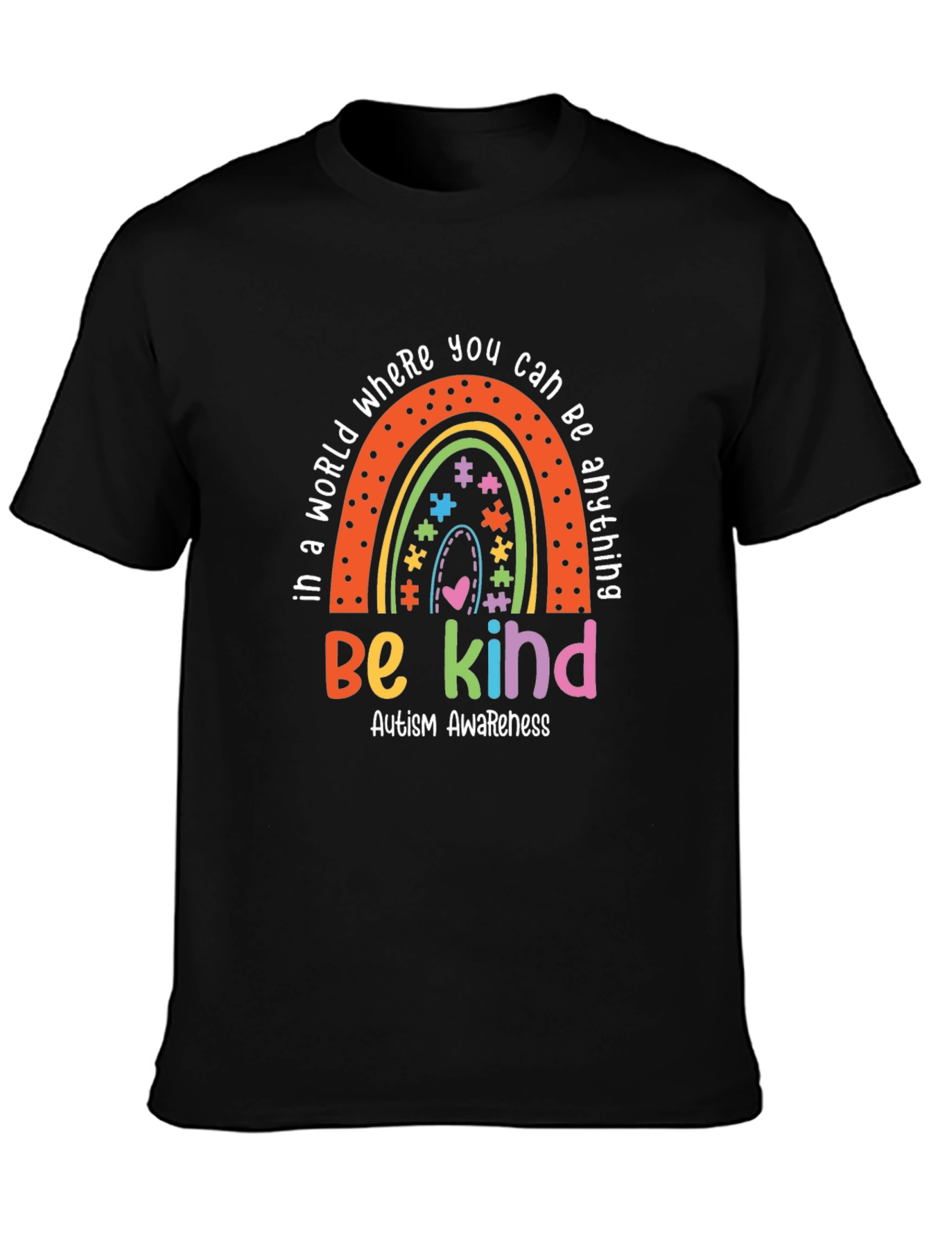 Be Kind Autism Awareness Rainbow T-Shirt