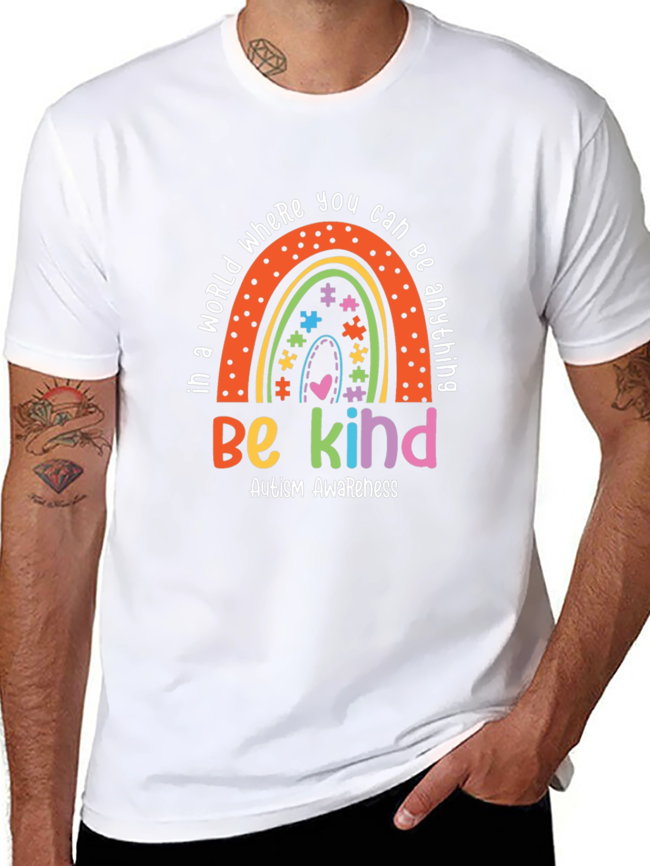 Be Kind Autism Awareness Rainbow T-Shirt