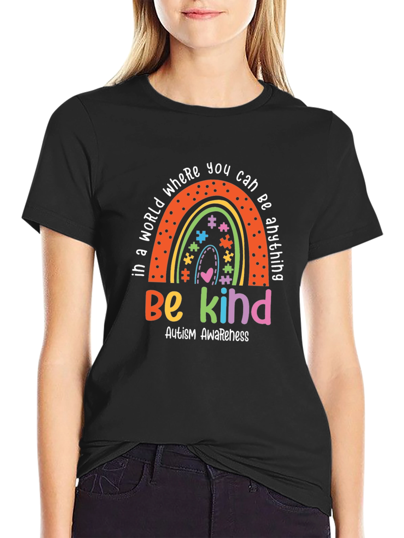 Be Kind Autism Awareness Rainbow T-Shirt