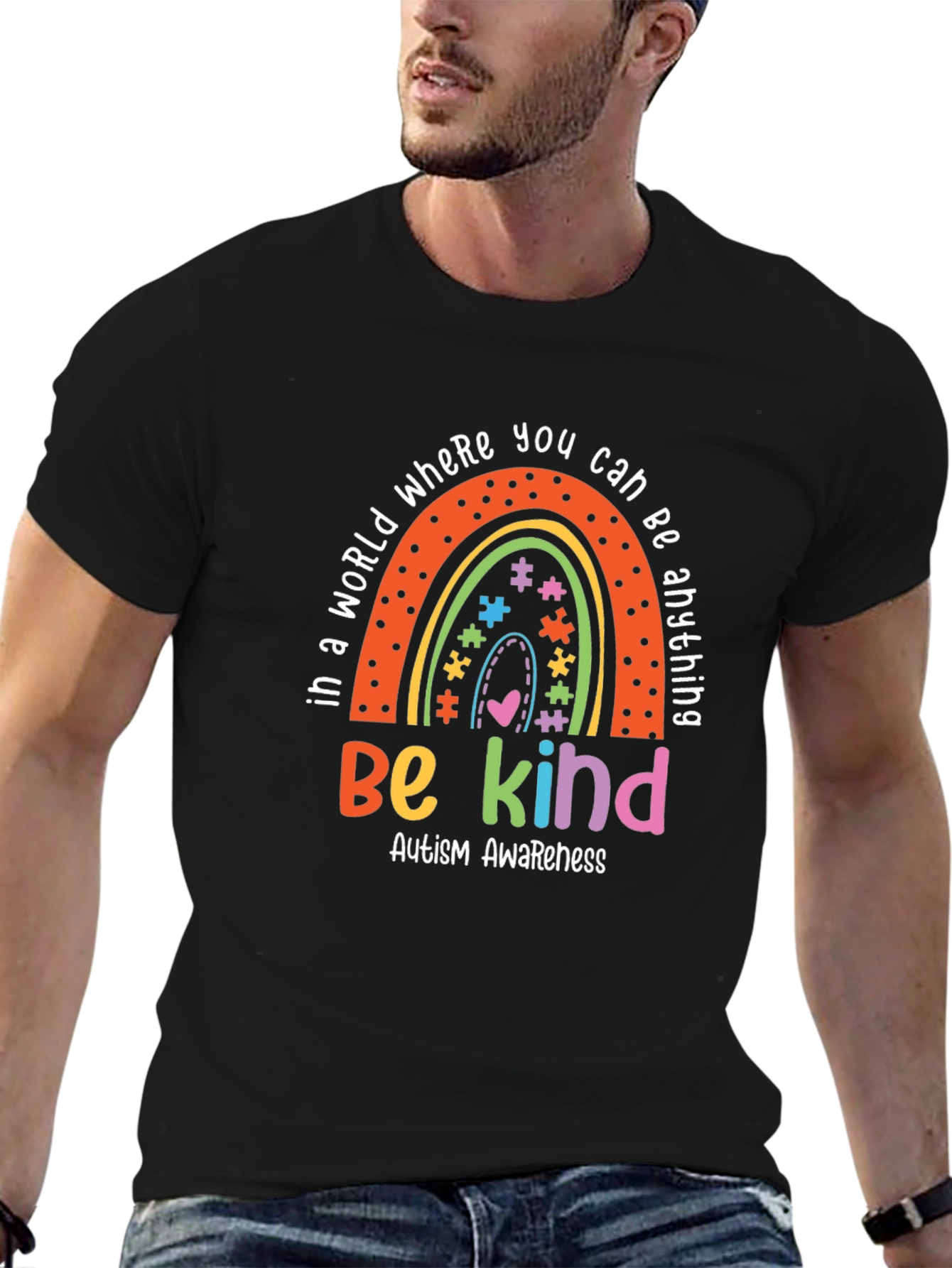 Be Kind Autism Awareness Rainbow T-Shirt