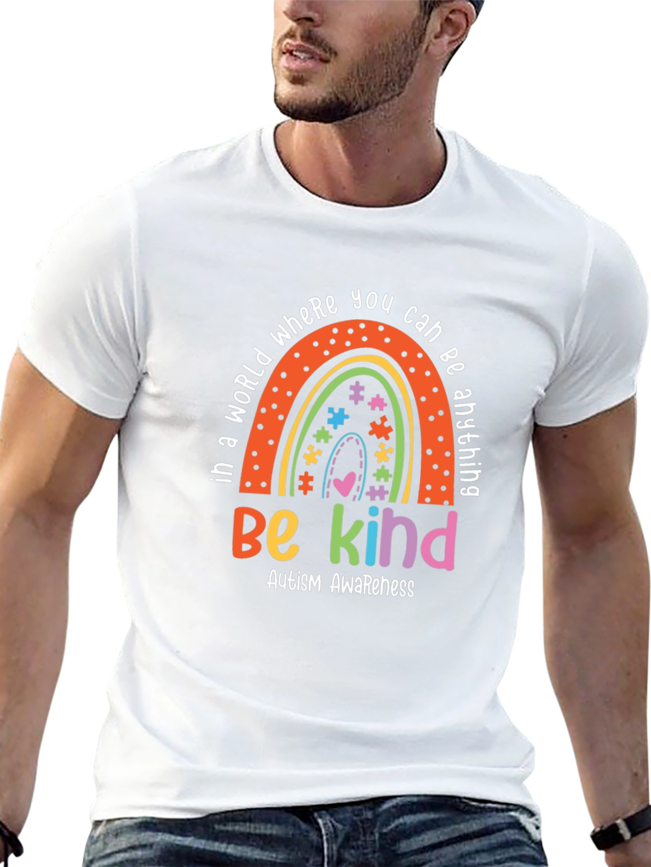 Be Kind Autism Awareness Rainbow T-Shirt