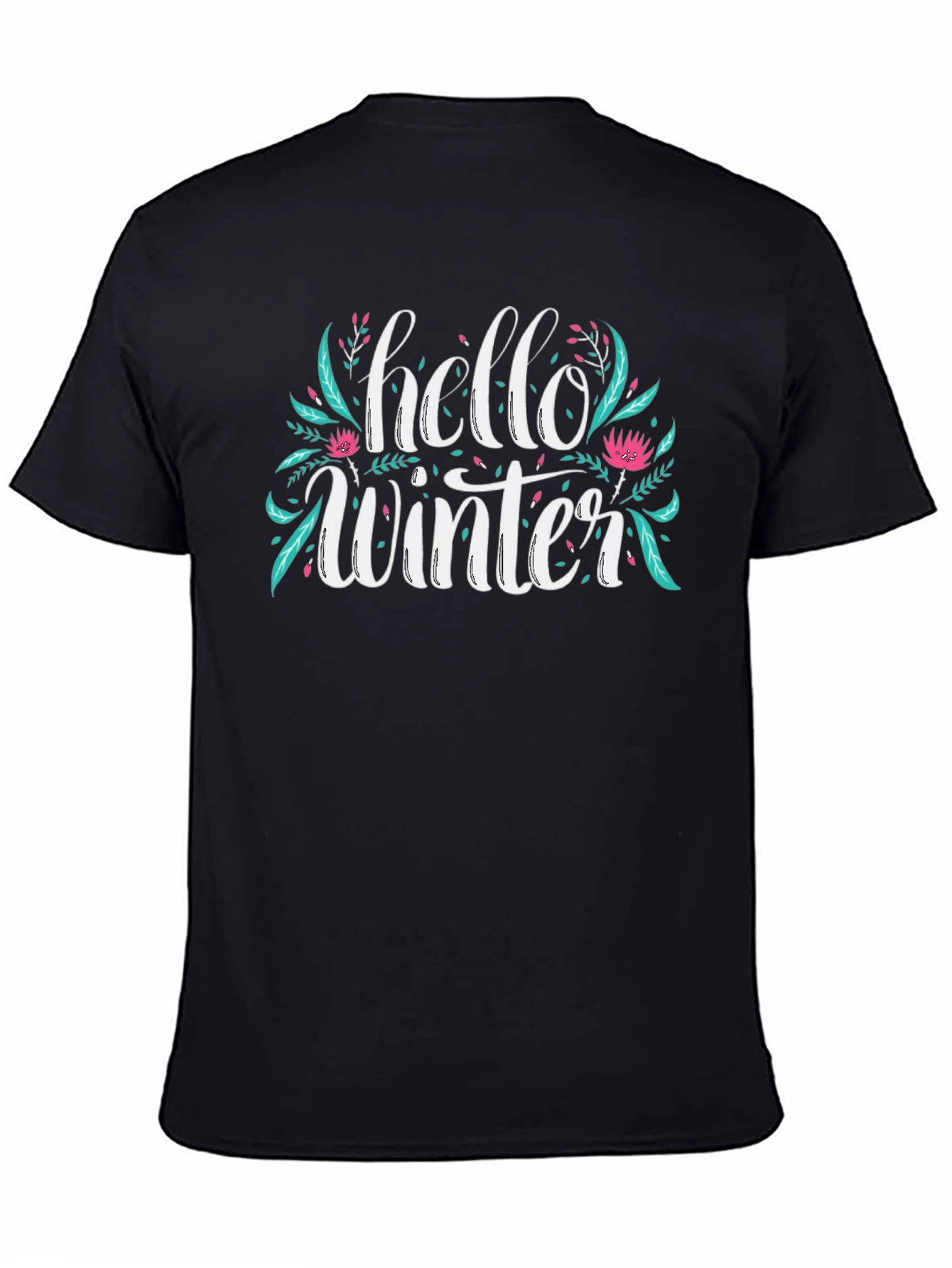 Hello Winter Graphic Black Tee