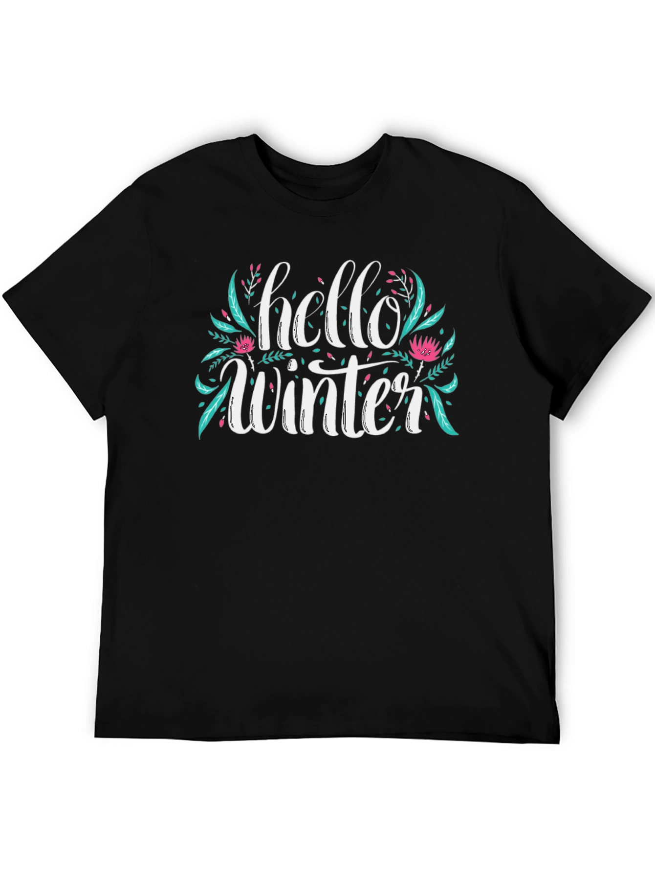 Hello Winter Graphic Black Tee