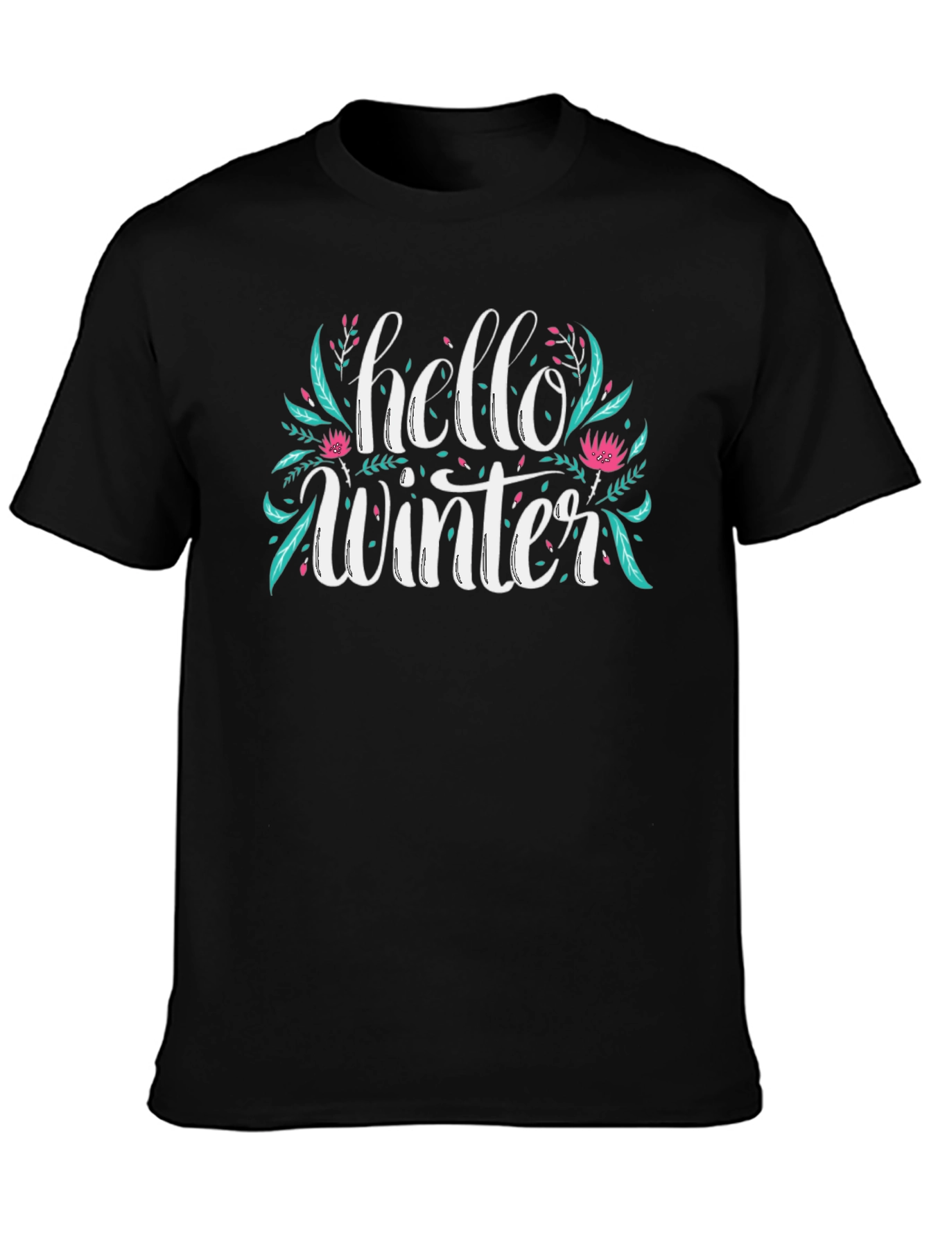 Hello Winter Graphic Black Tee