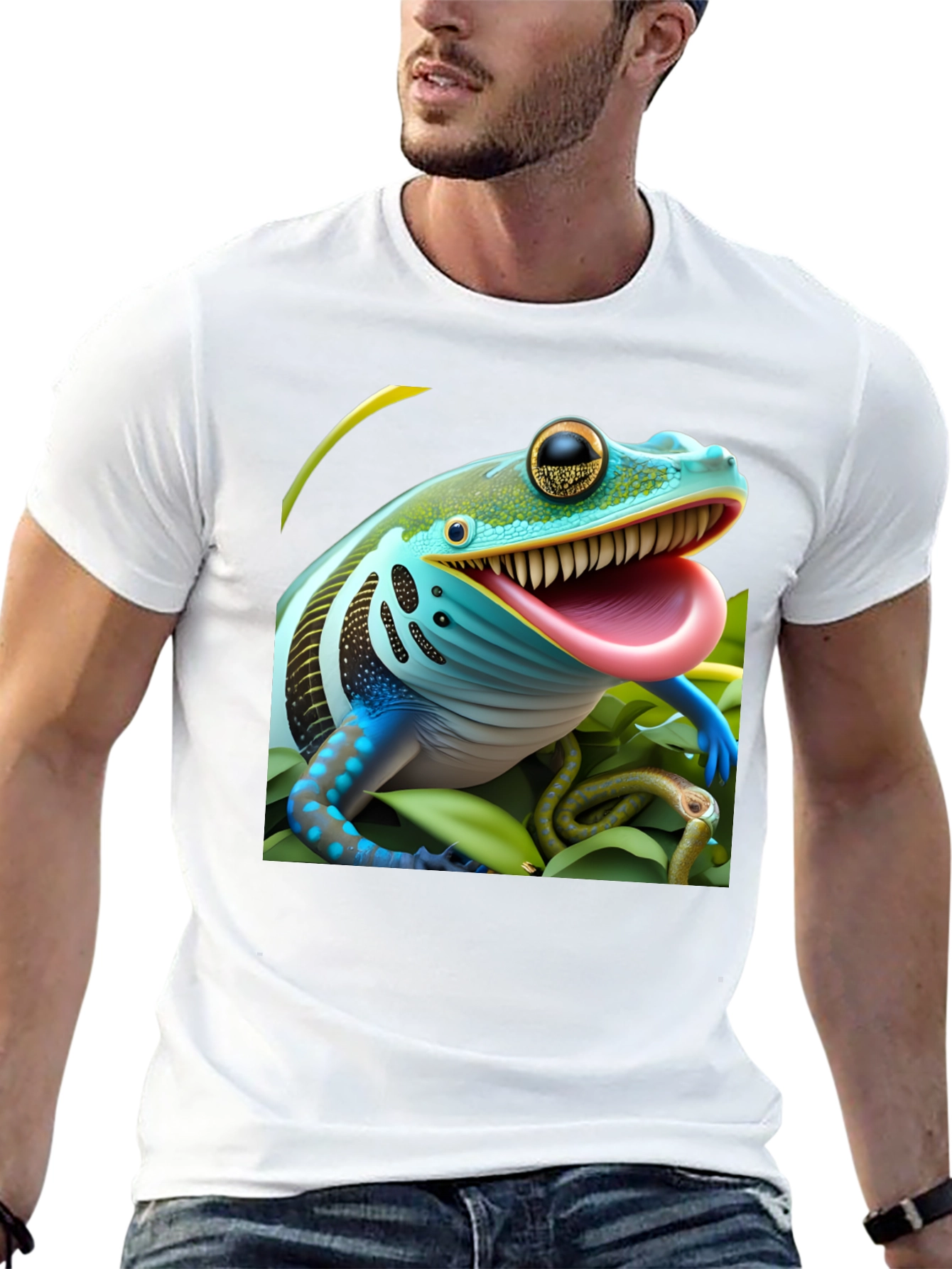 Frog & Snake Graphic Tee - Unique Design