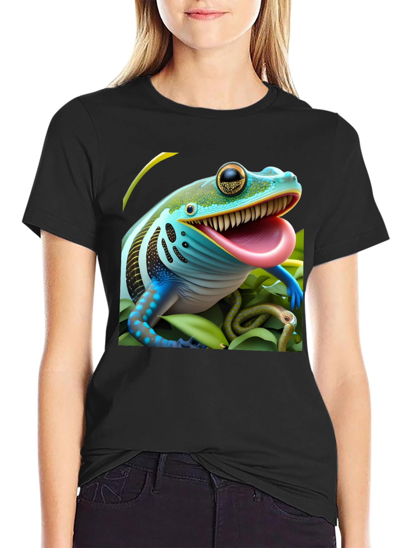 Frog & Snake Graphic Tee - Unique Design