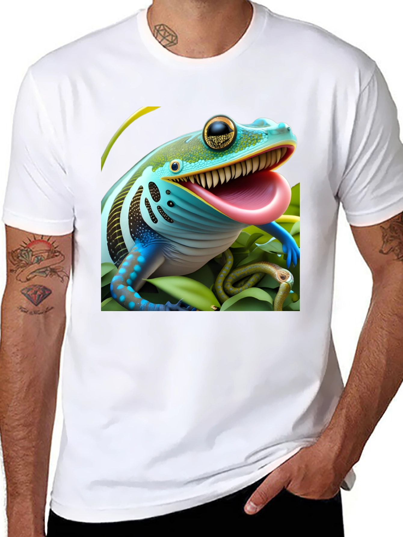 Frog & Snake Graphic Tee - Unique Design