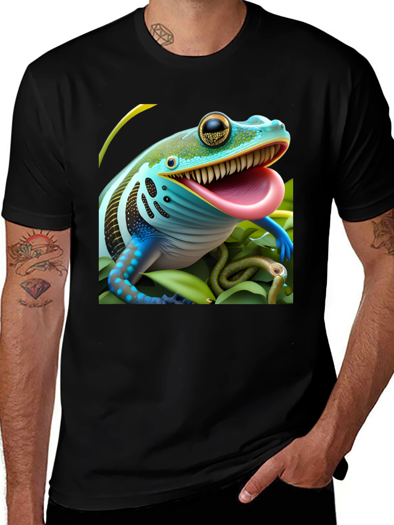 Frog & Snake Graphic Tee - Unique Design