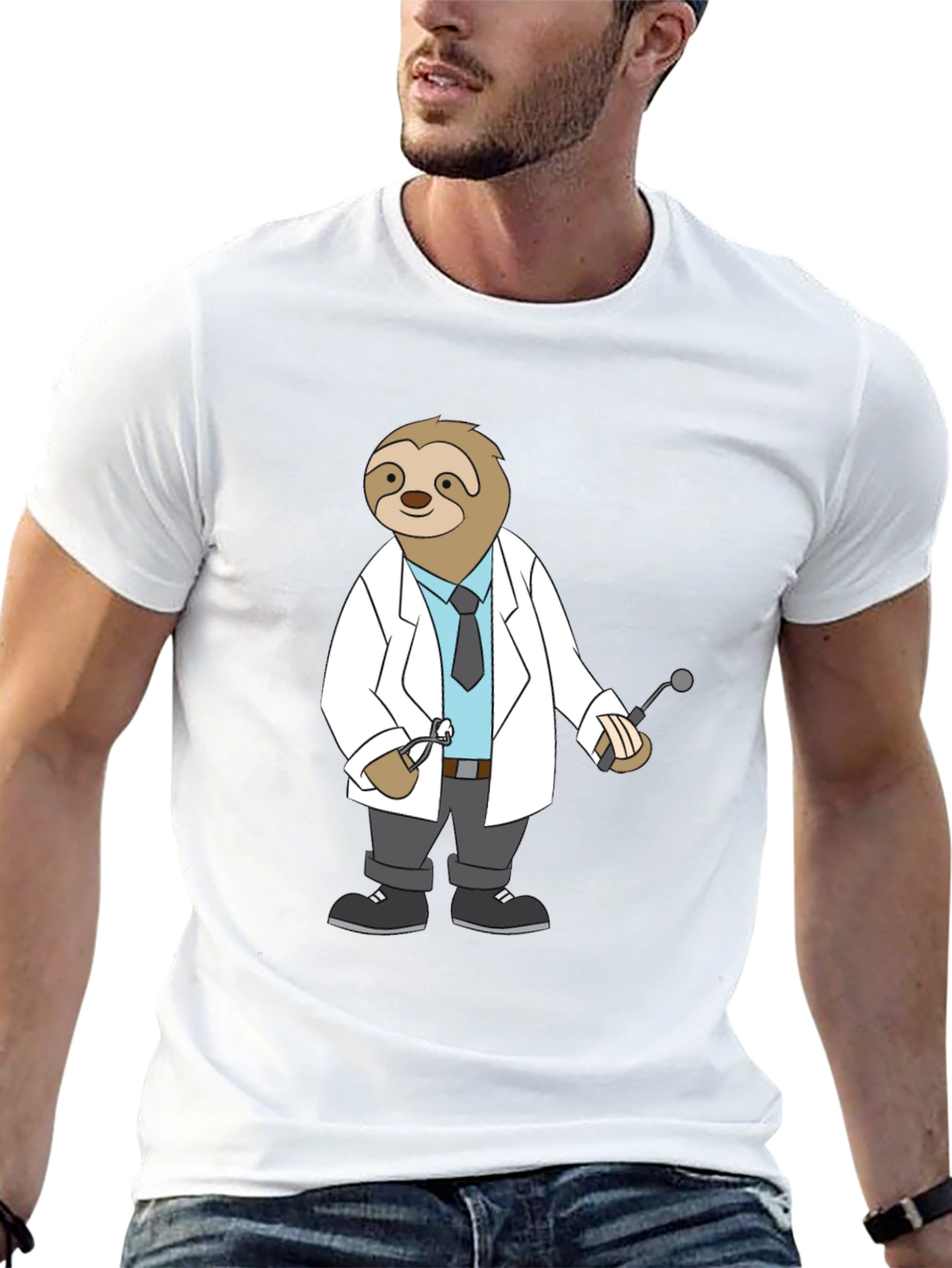 Sloth Doctor T-Shirt - Cute Cartoon Dentist Tee