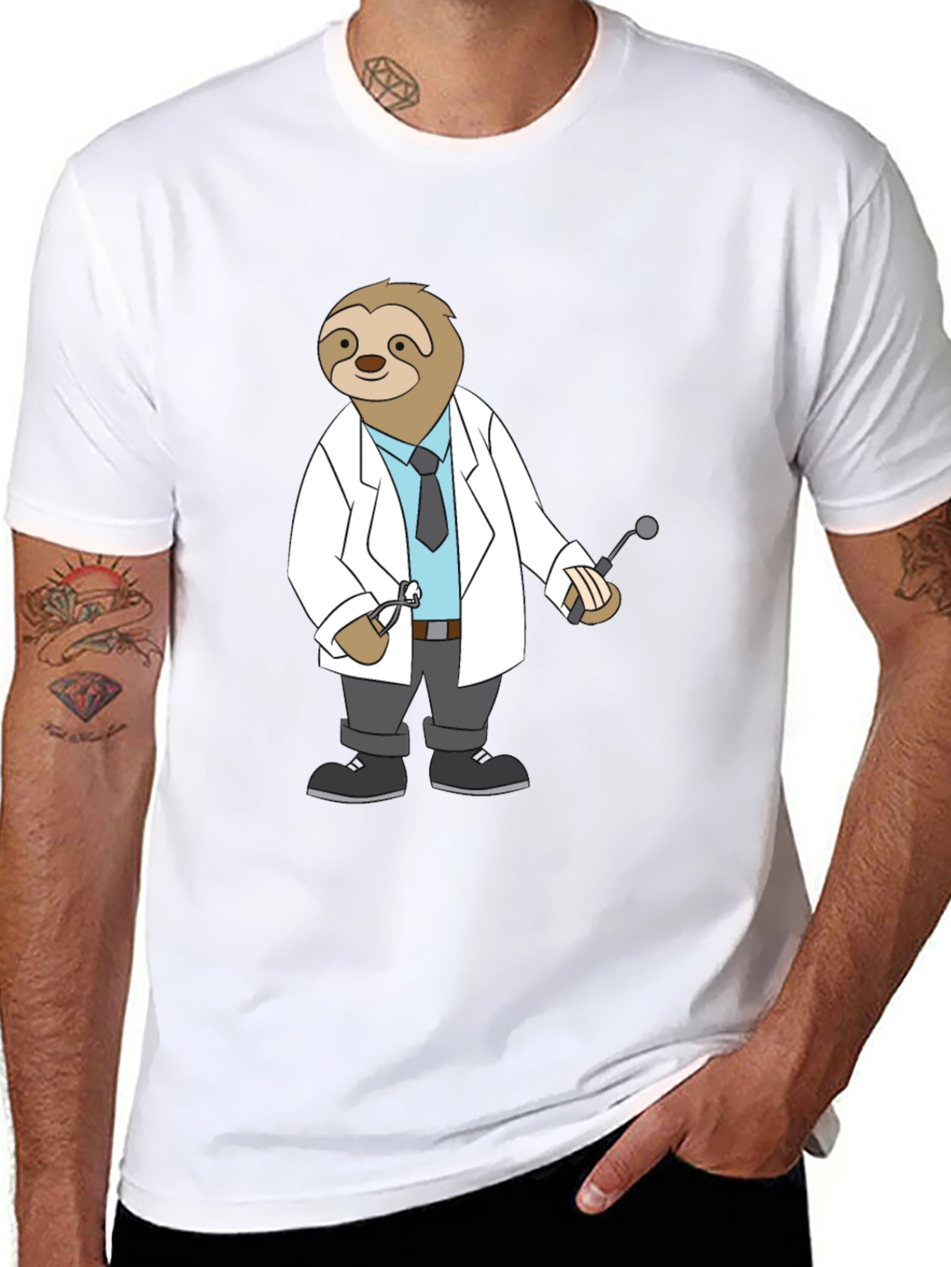 Sloth Doctor T-Shirt - Cute Cartoon Dentist Tee