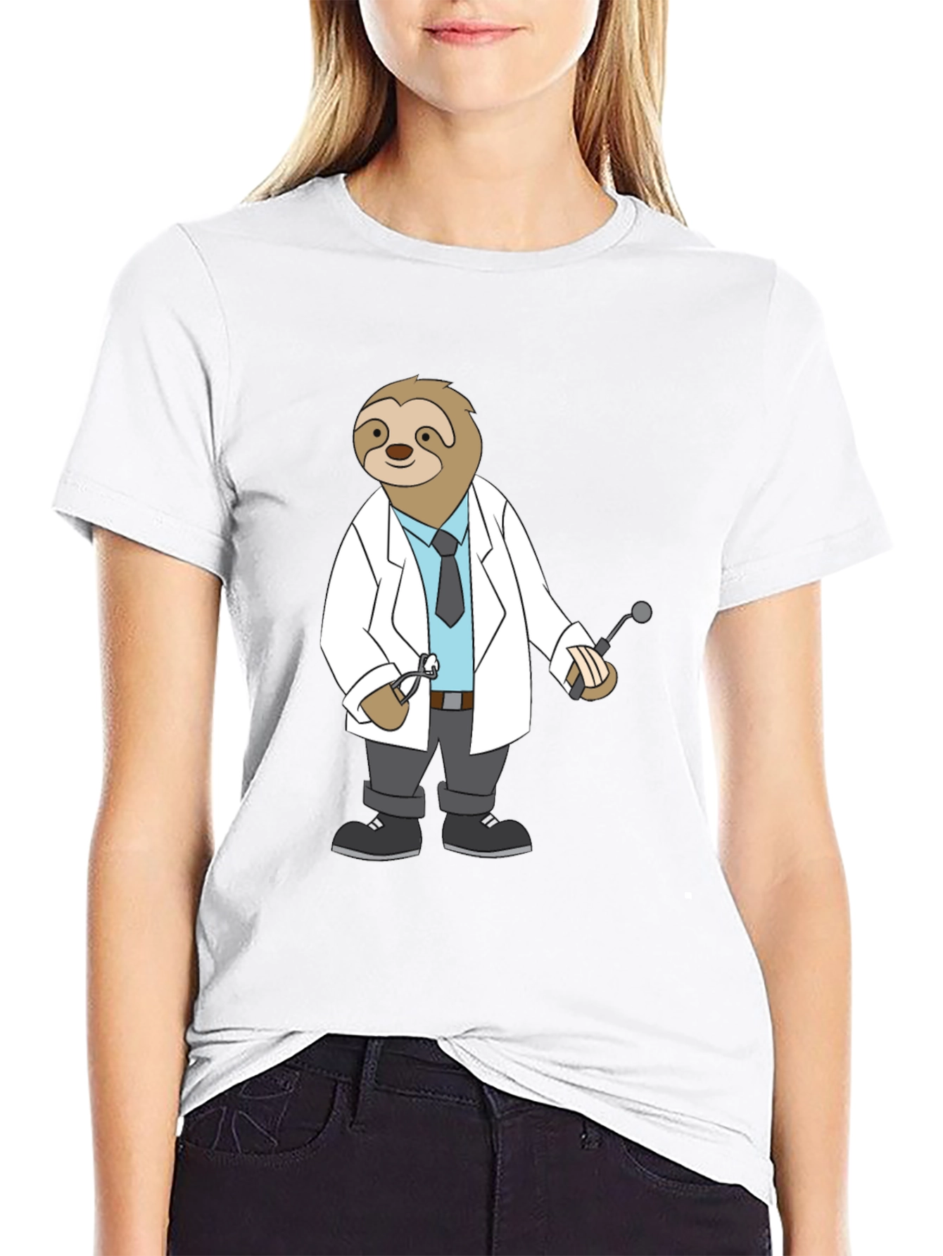 Sloth Doctor T-Shirt - Cute Cartoon Dentist Tee