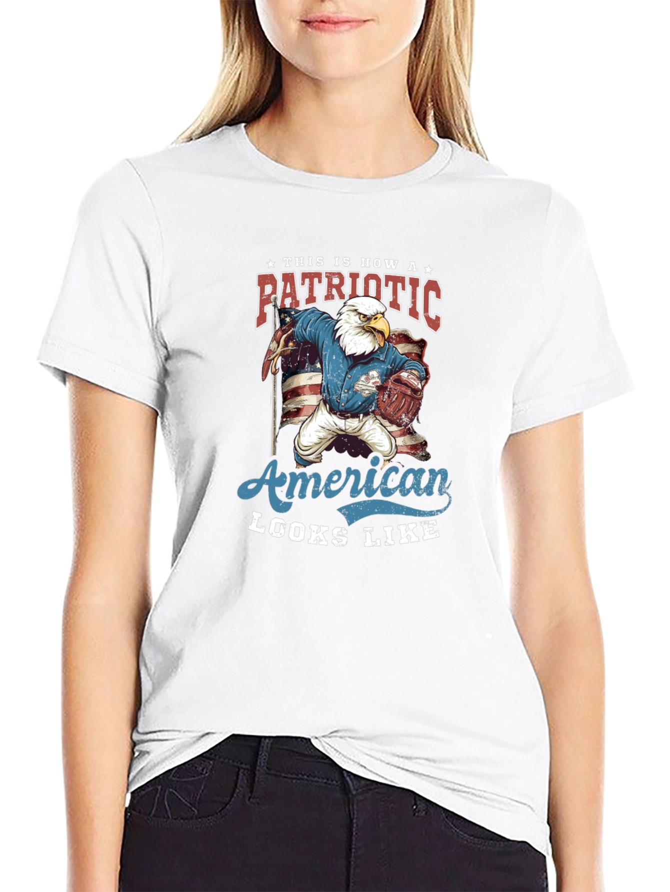 Patriotic American Eagle Graphic T-Shirt