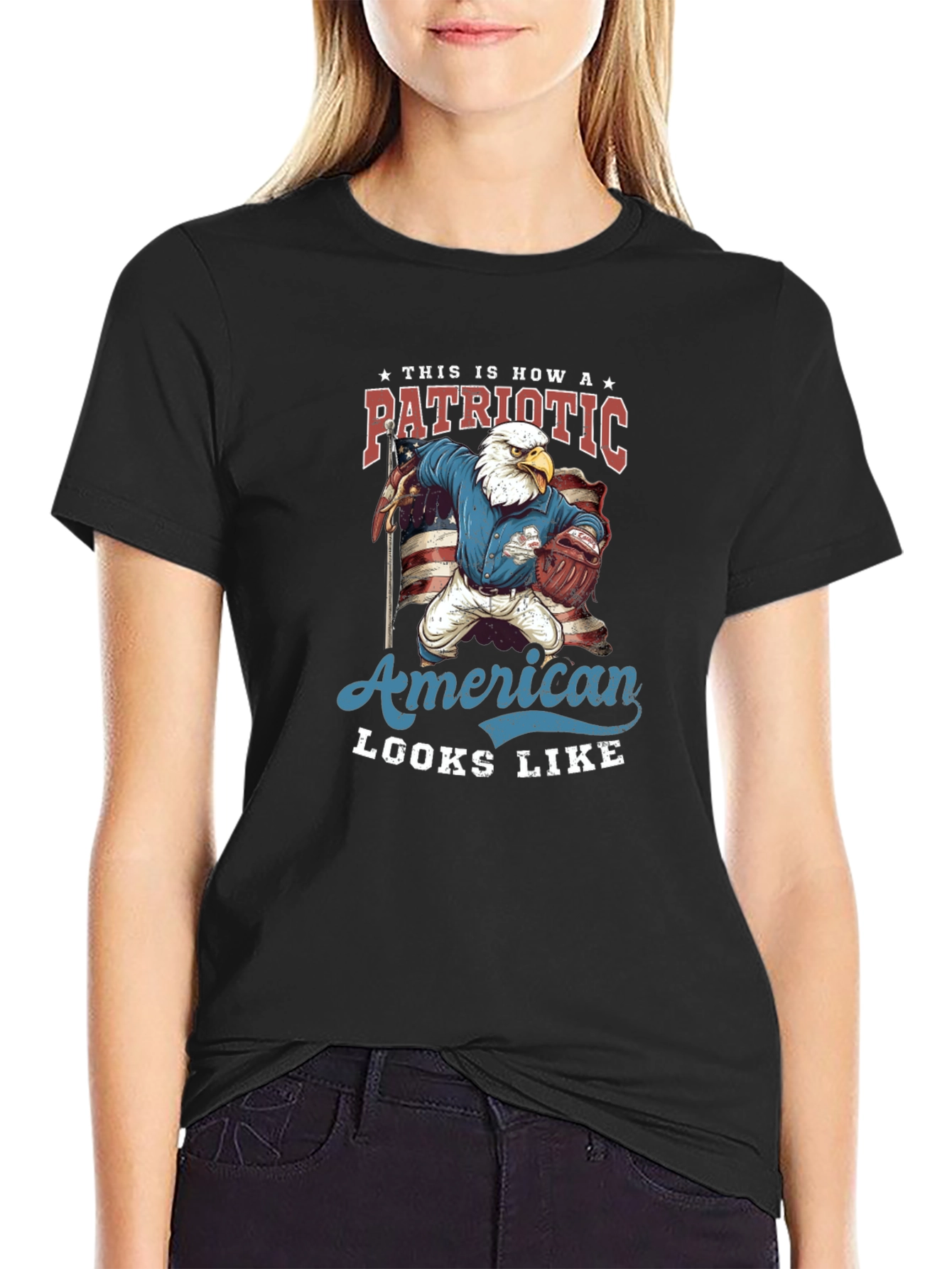 Patriotic American Eagle Graphic T-Shirt