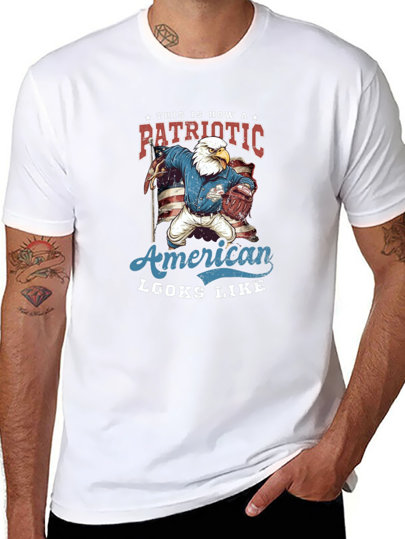 Patriotic American Eagle Graphic T-Shirt