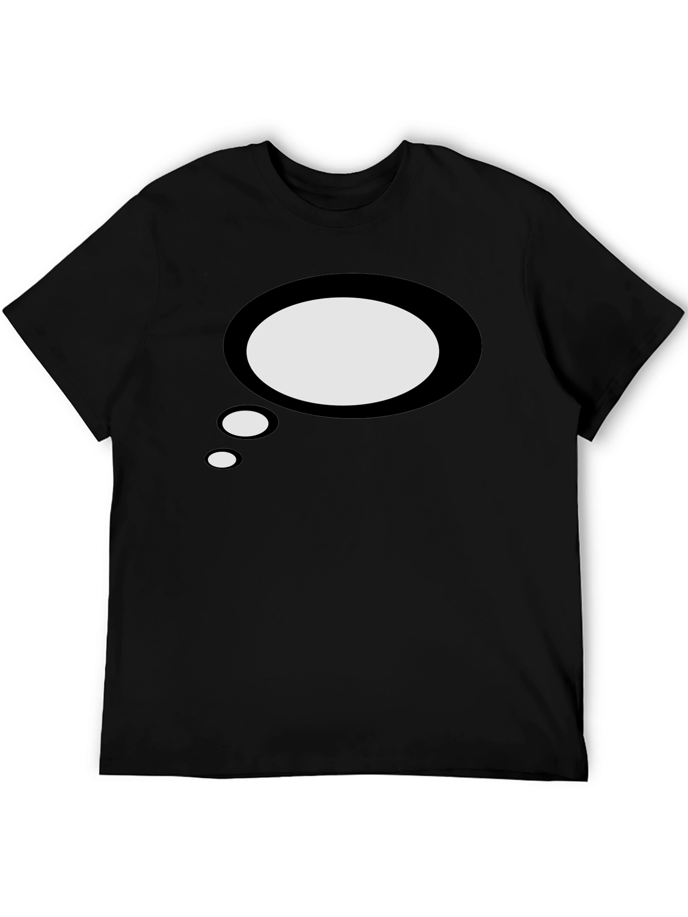 Mens Black T-Shirt with Speech Bubble Graphic