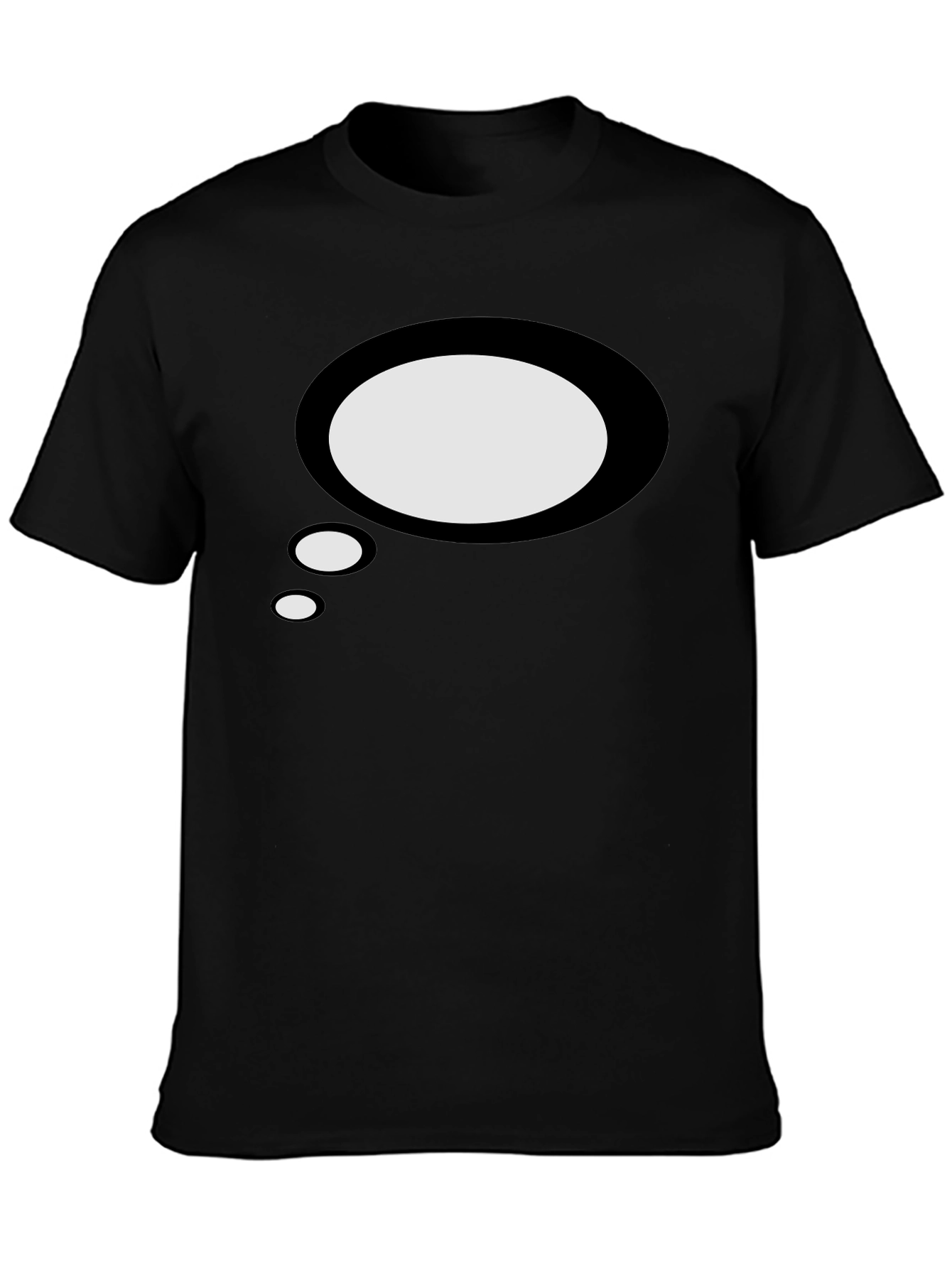 Mens Black T-Shirt with Speech Bubble Graphic