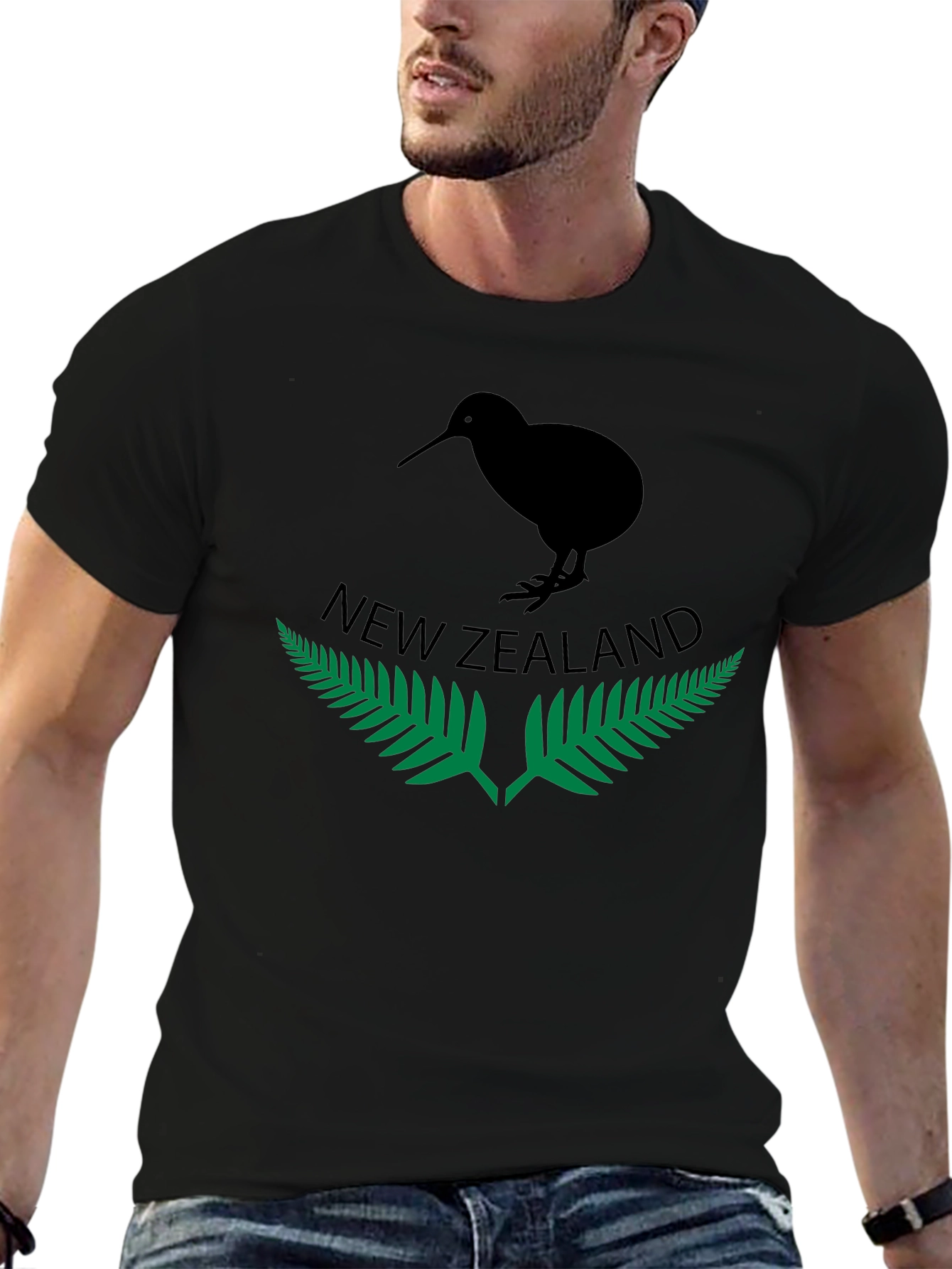 New Zealand Kiwi Bird T-Shirt Black