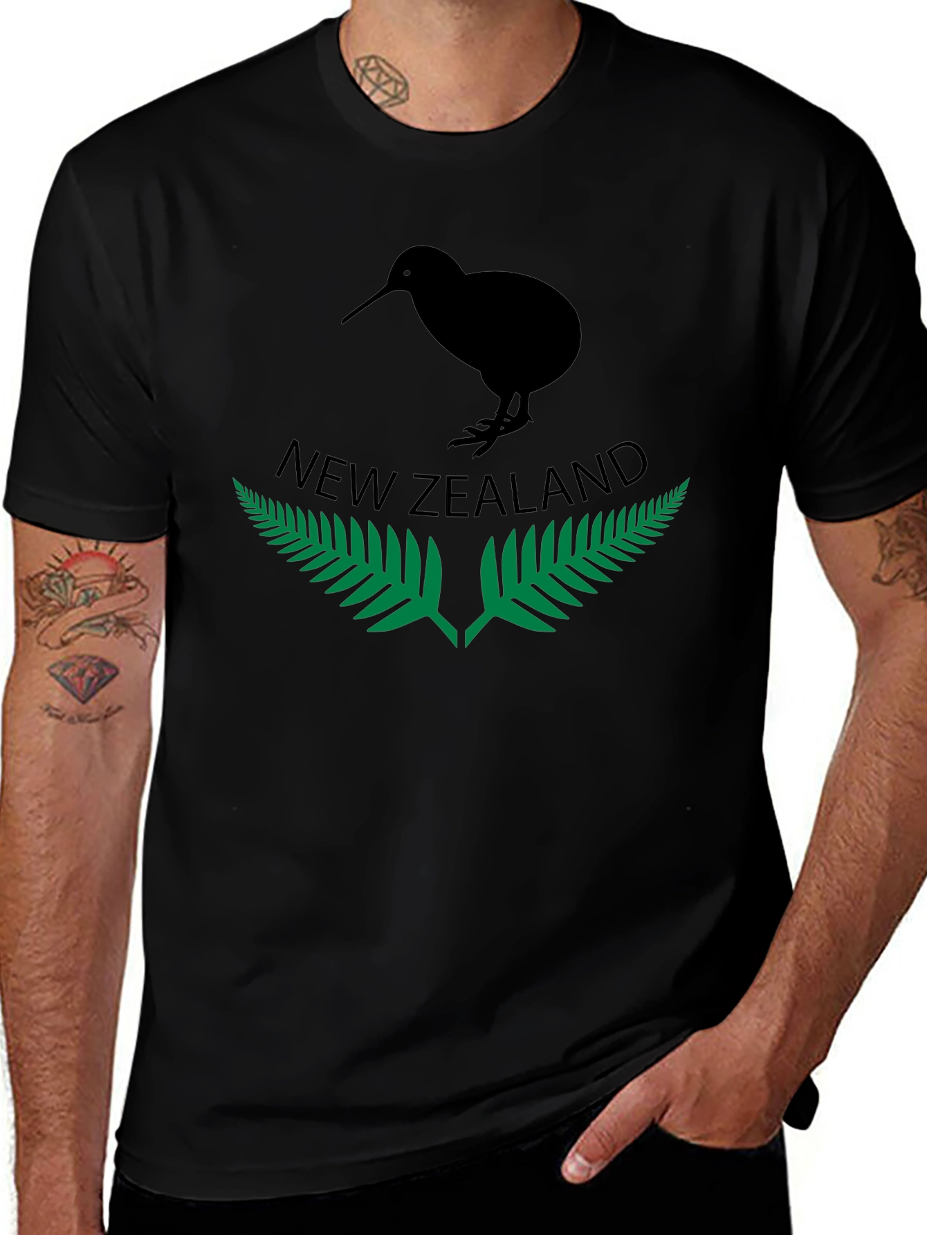 New Zealand Kiwi Bird T-Shirt Black