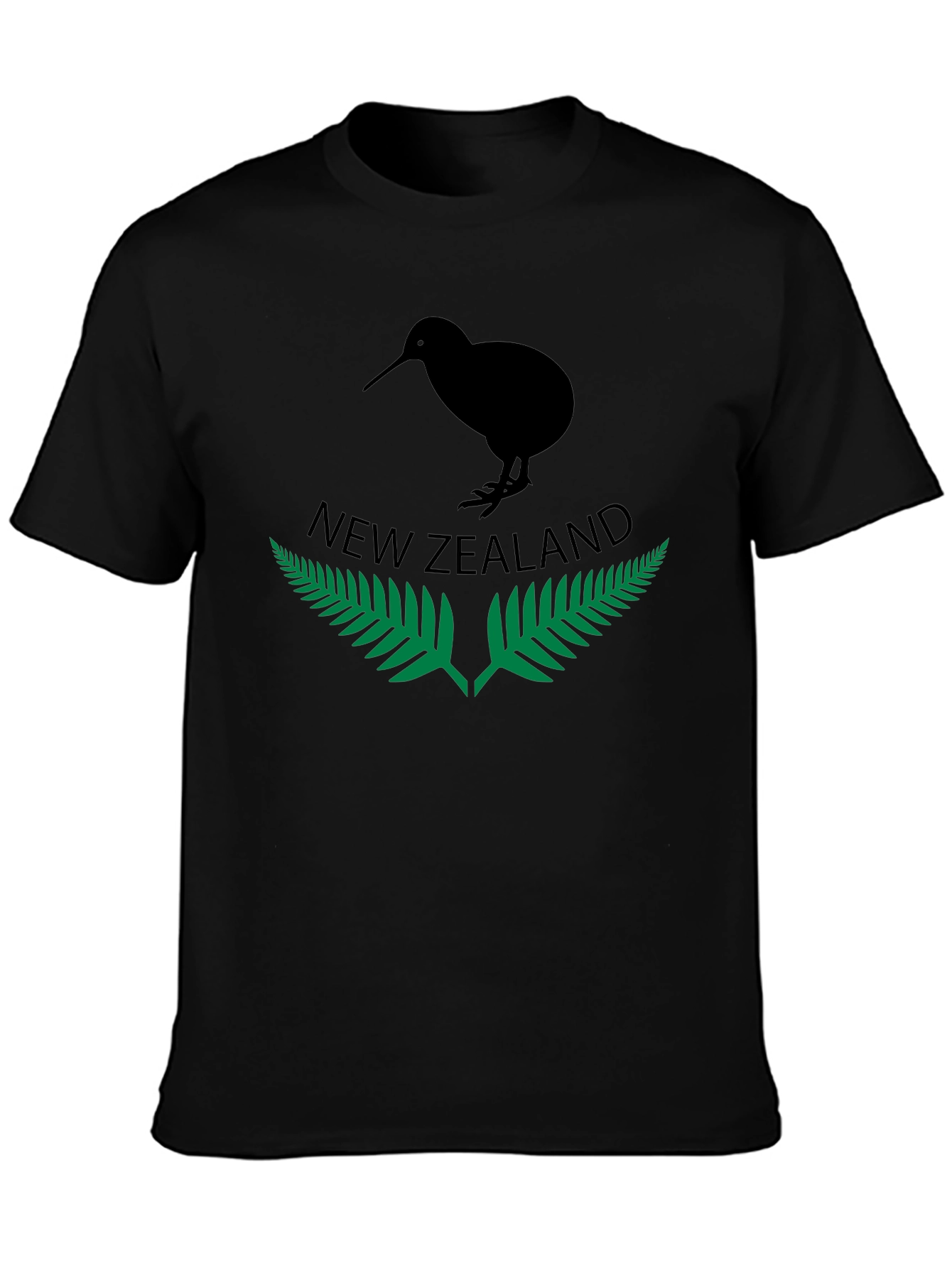 New Zealand Kiwi Bird T-Shirt Black