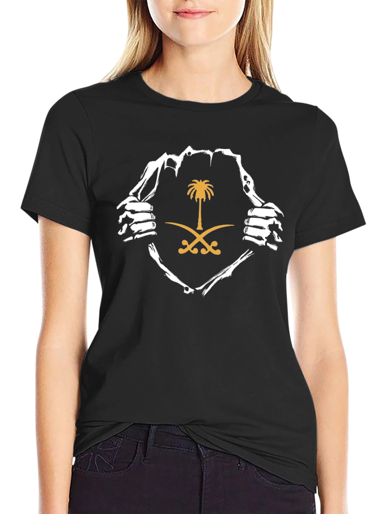 Saudi Arabia Flag Black T-Shirt