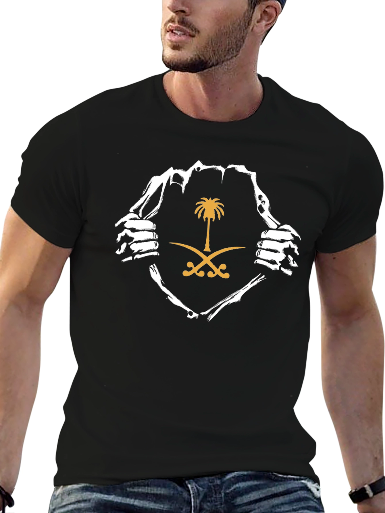 Saudi Arabia Flag Black T-Shirt