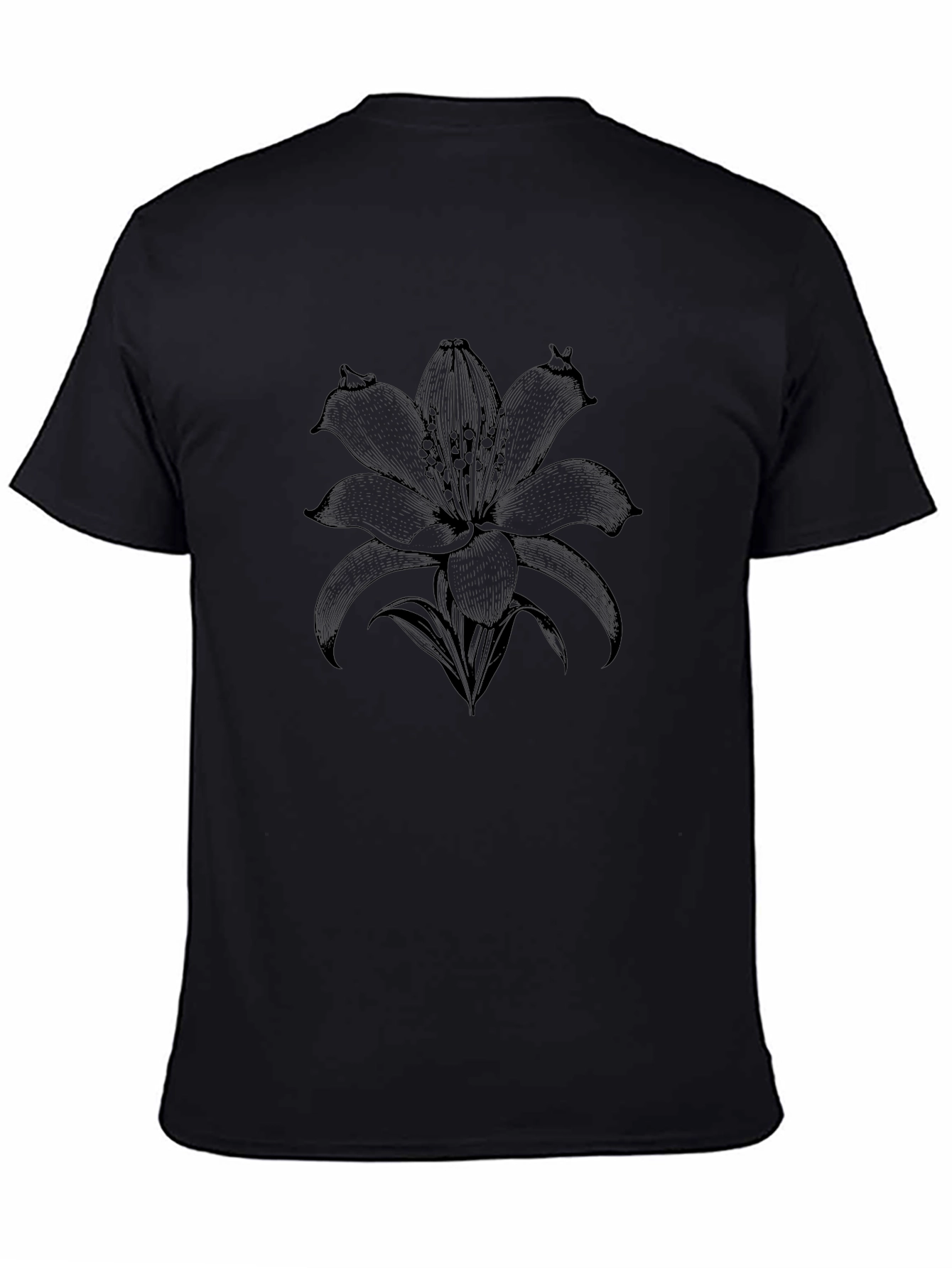 Black Lily Graphic Tee - Stylish Mens T-Shirt