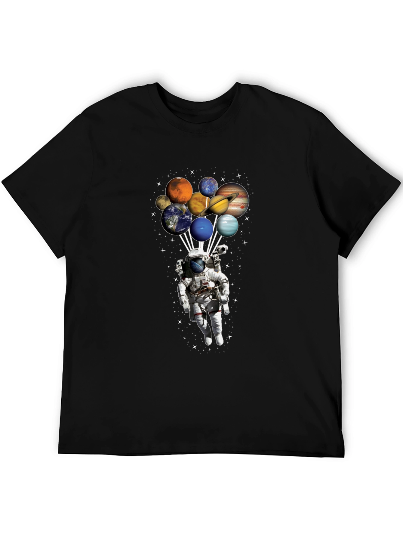 Astronaut Planets Graphic Tee - Space Design