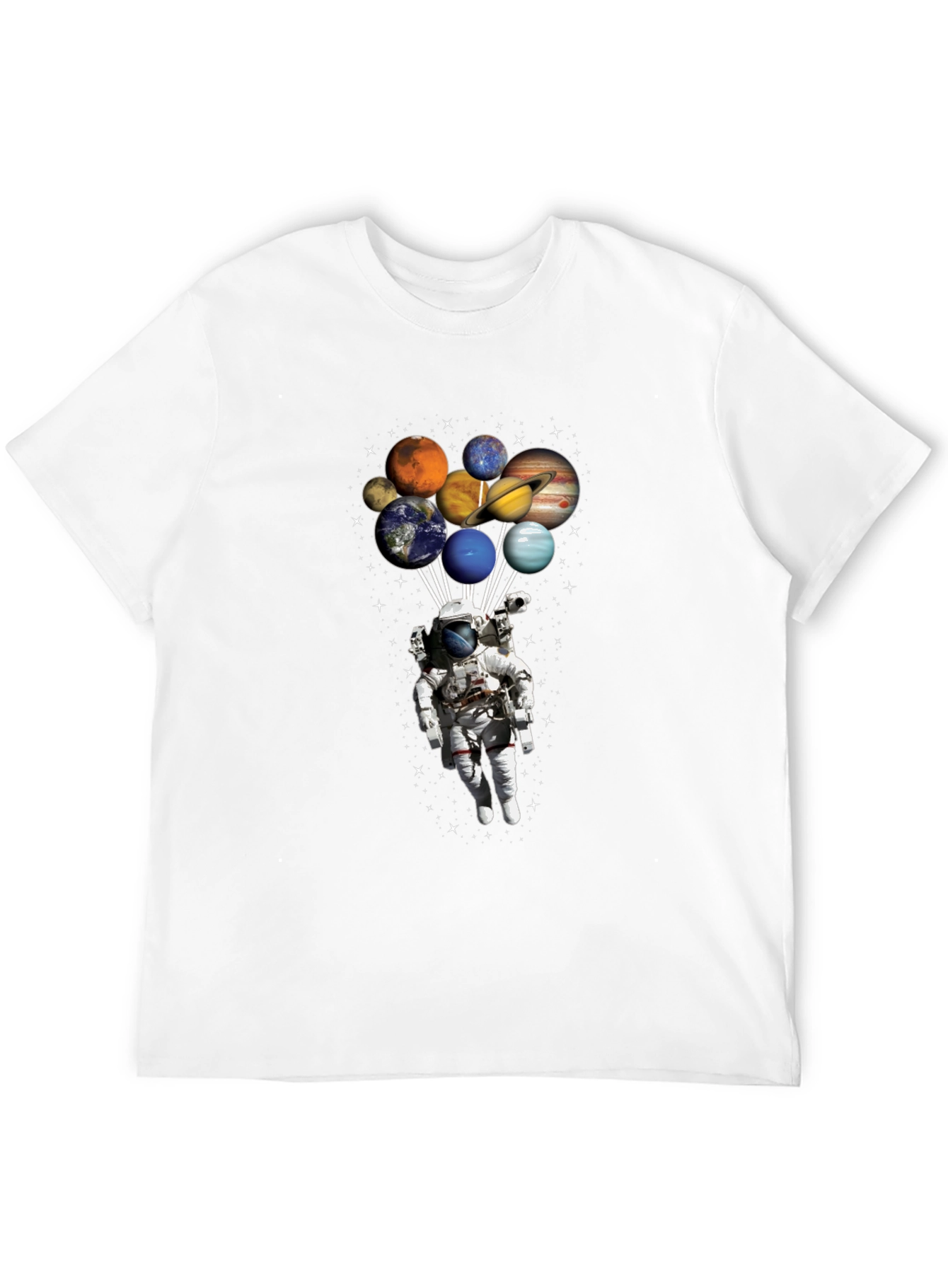 Astronaut Planets Graphic Tee - Space Design