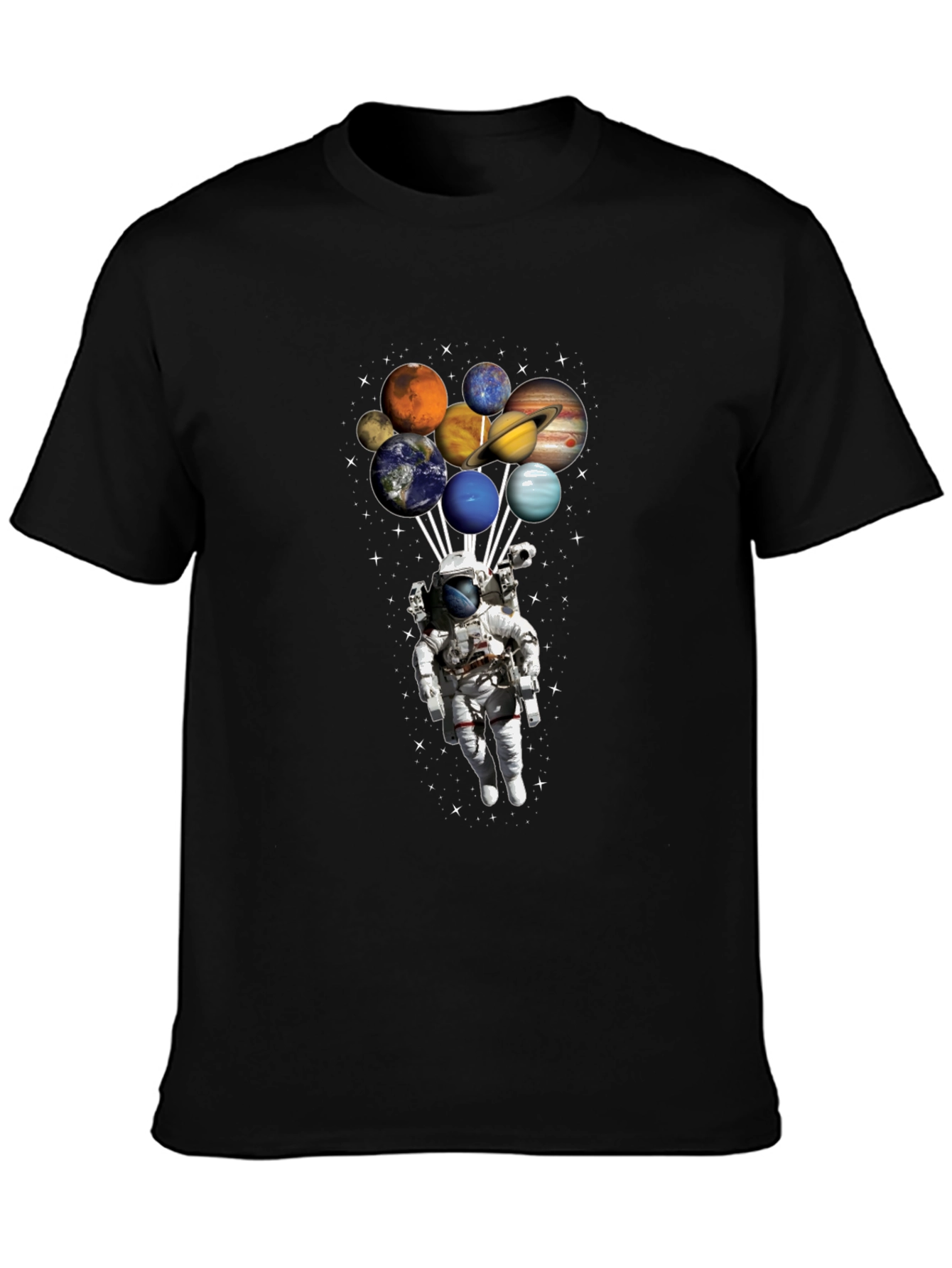 Astronaut Planets Graphic Tee - Space Design