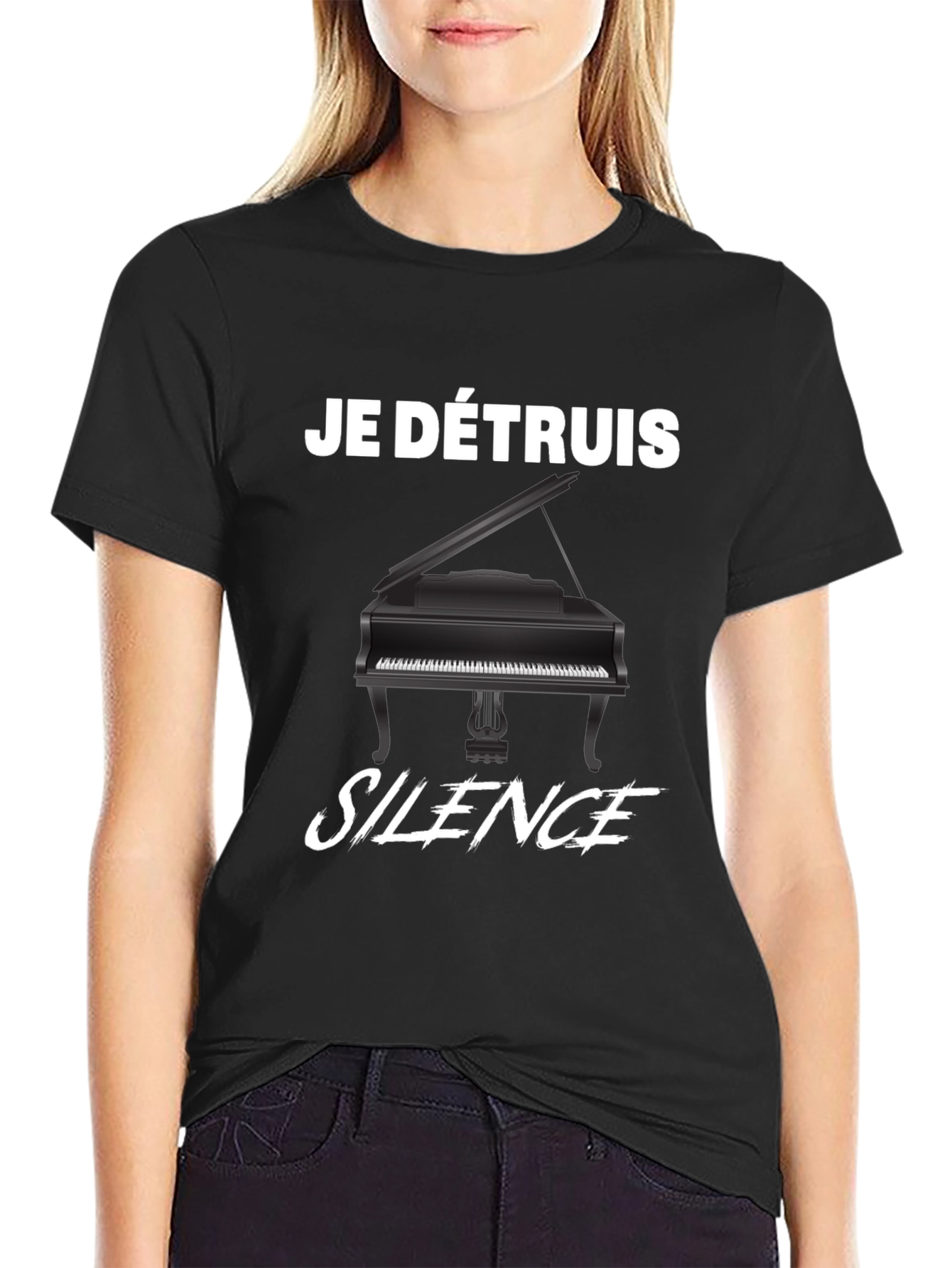 Je Détruis Silence T-Shirt - Piano Graphic Tee