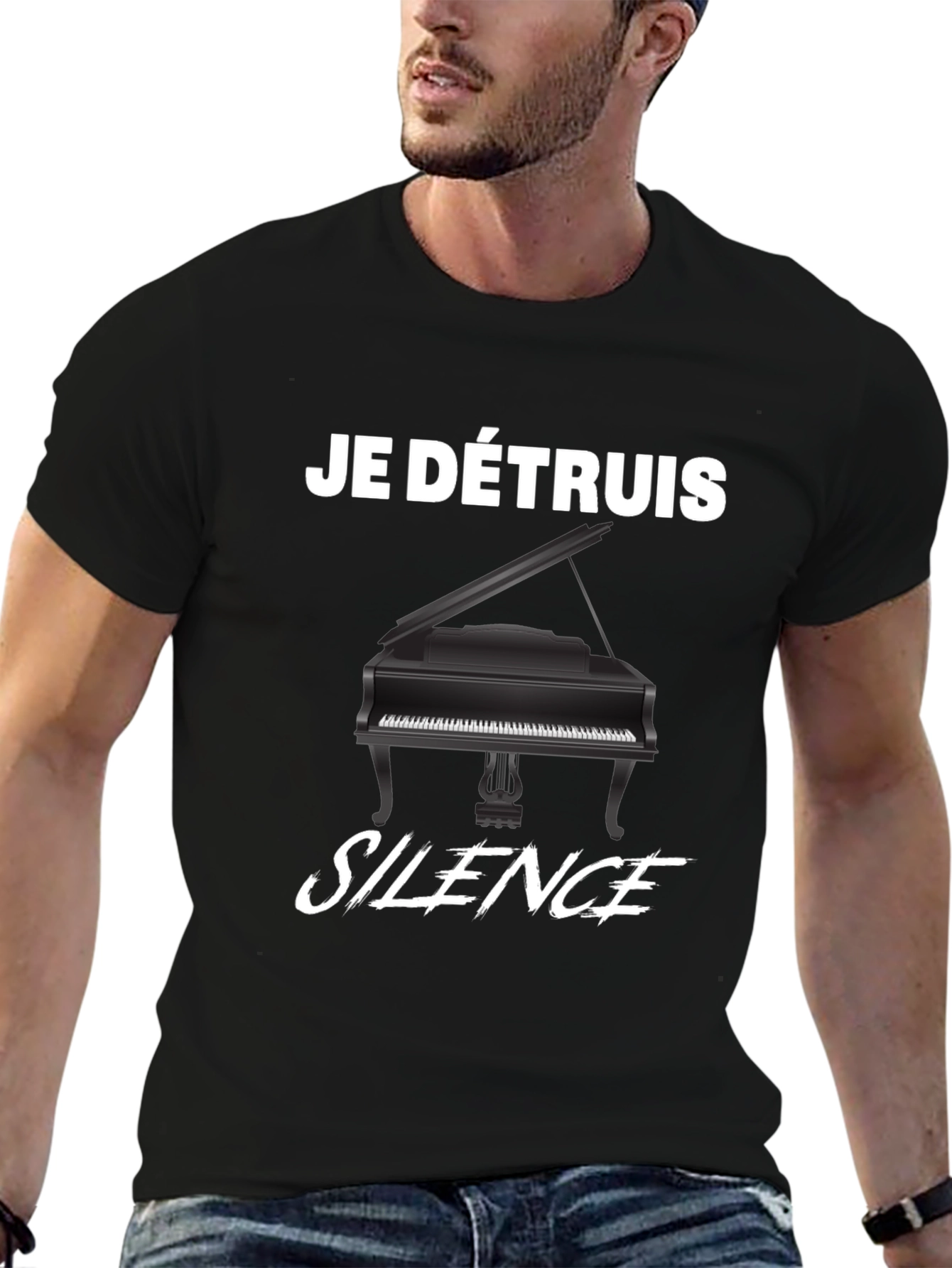 Je Détruis Silence T-Shirt - Piano Graphic Tee