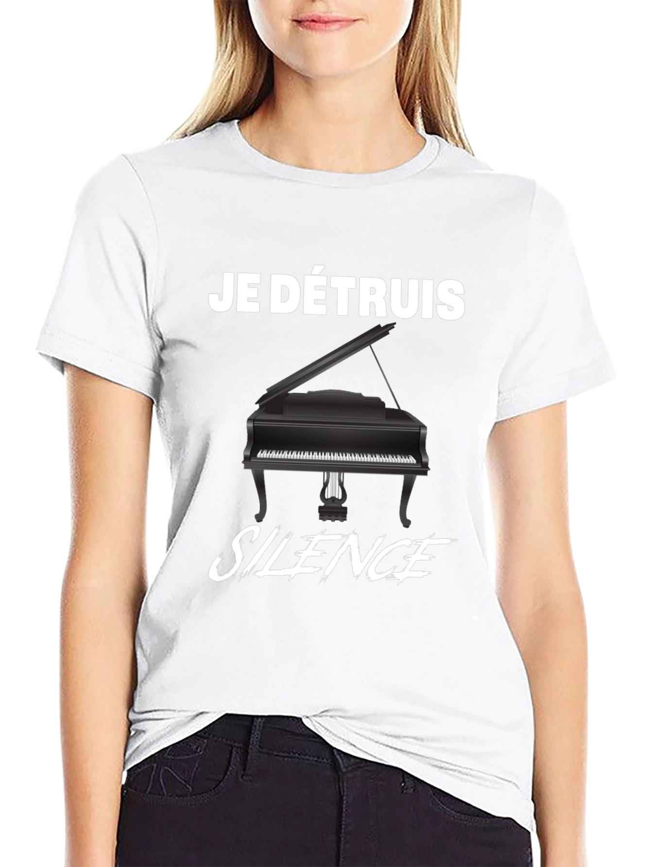 Je Détruis Silence T-Shirt - Piano Graphic Tee