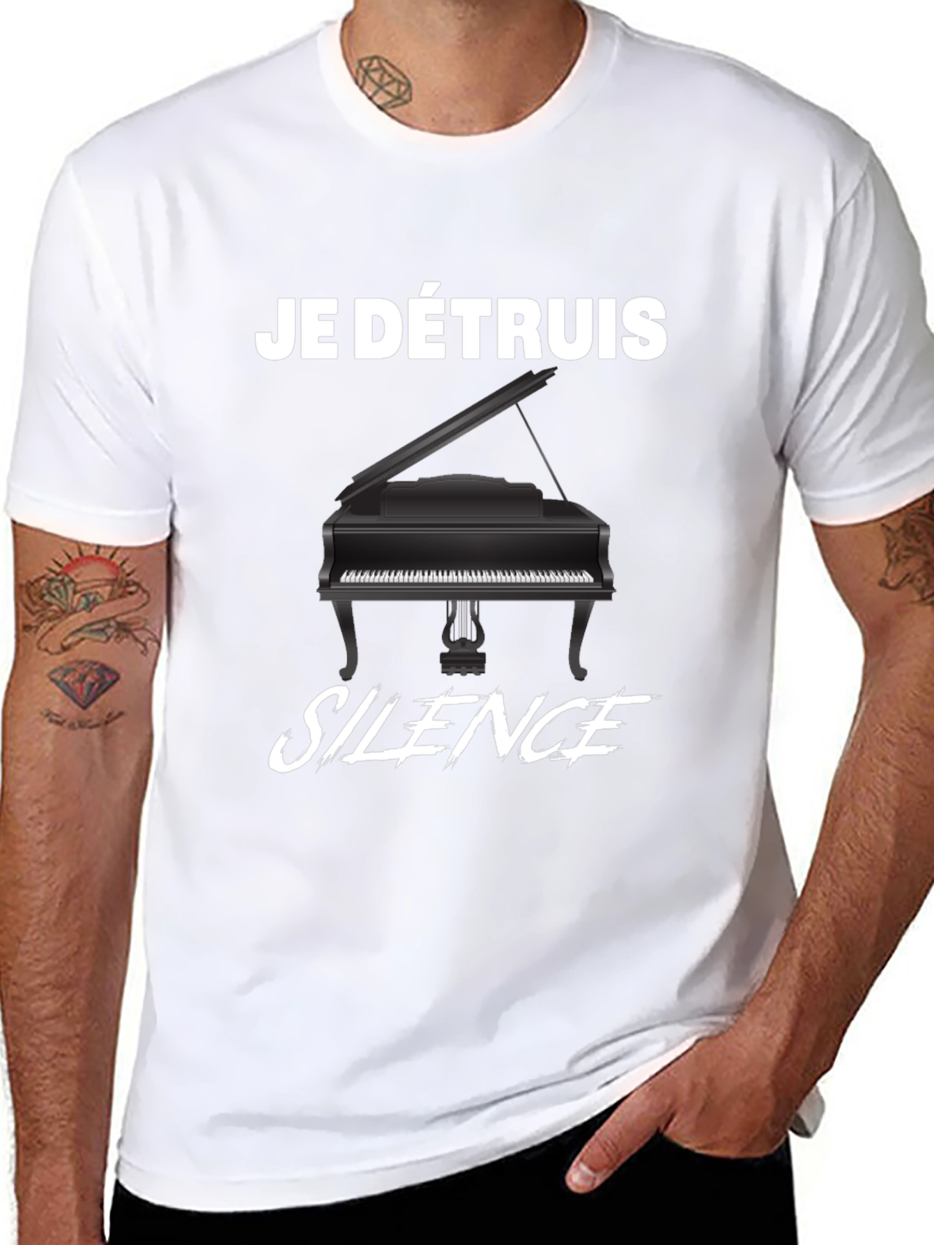 Je Détruis Silence T-Shirt - Piano Graphic Tee