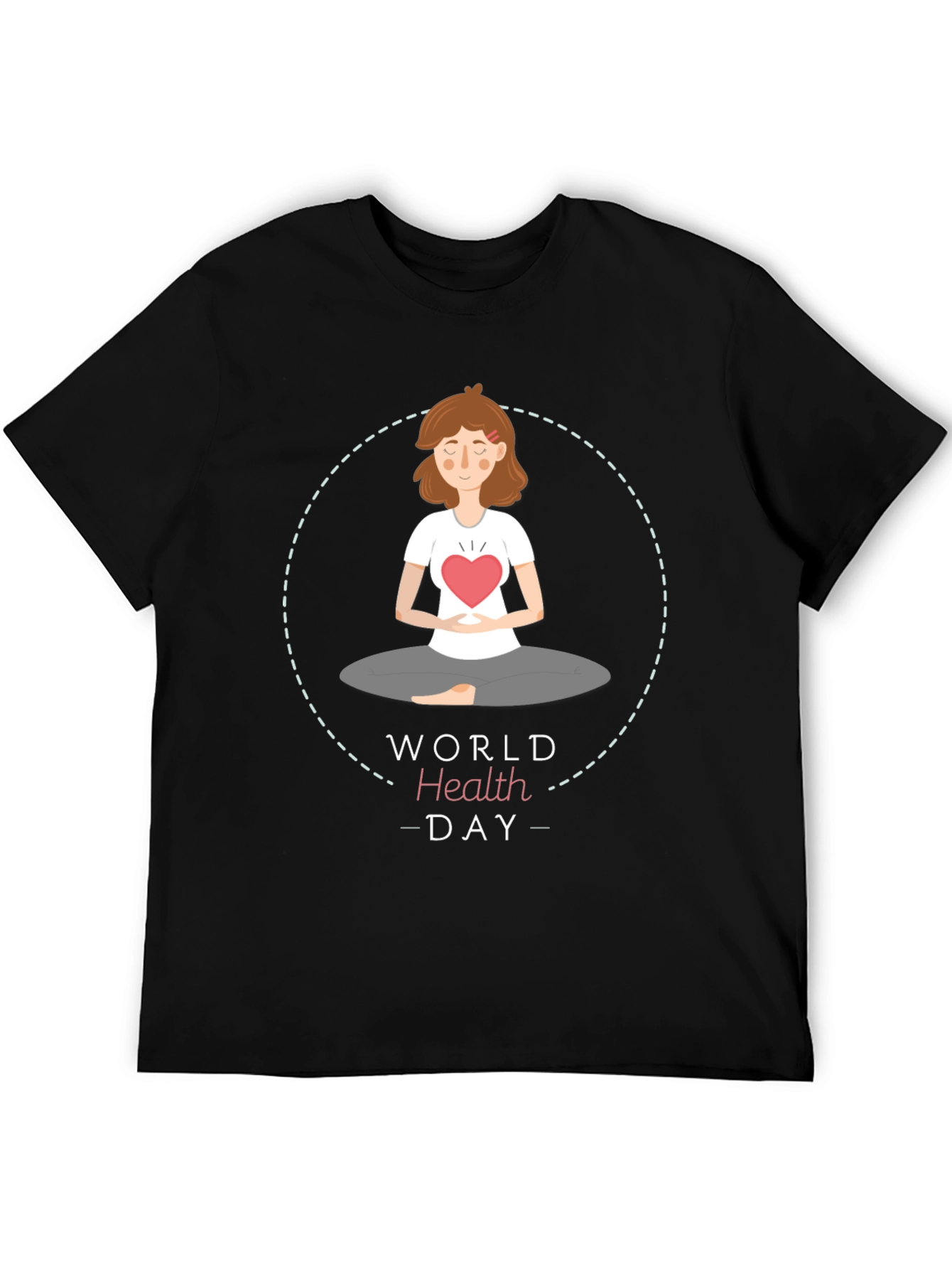 World Health Day Meditation T-Shirt - Heart Chakra