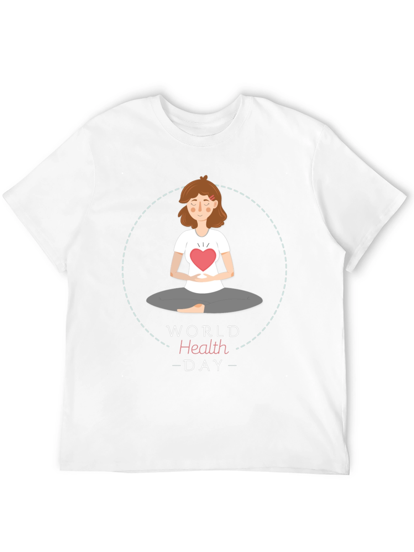World Health Day Meditation T-Shirt - Heart Chakra