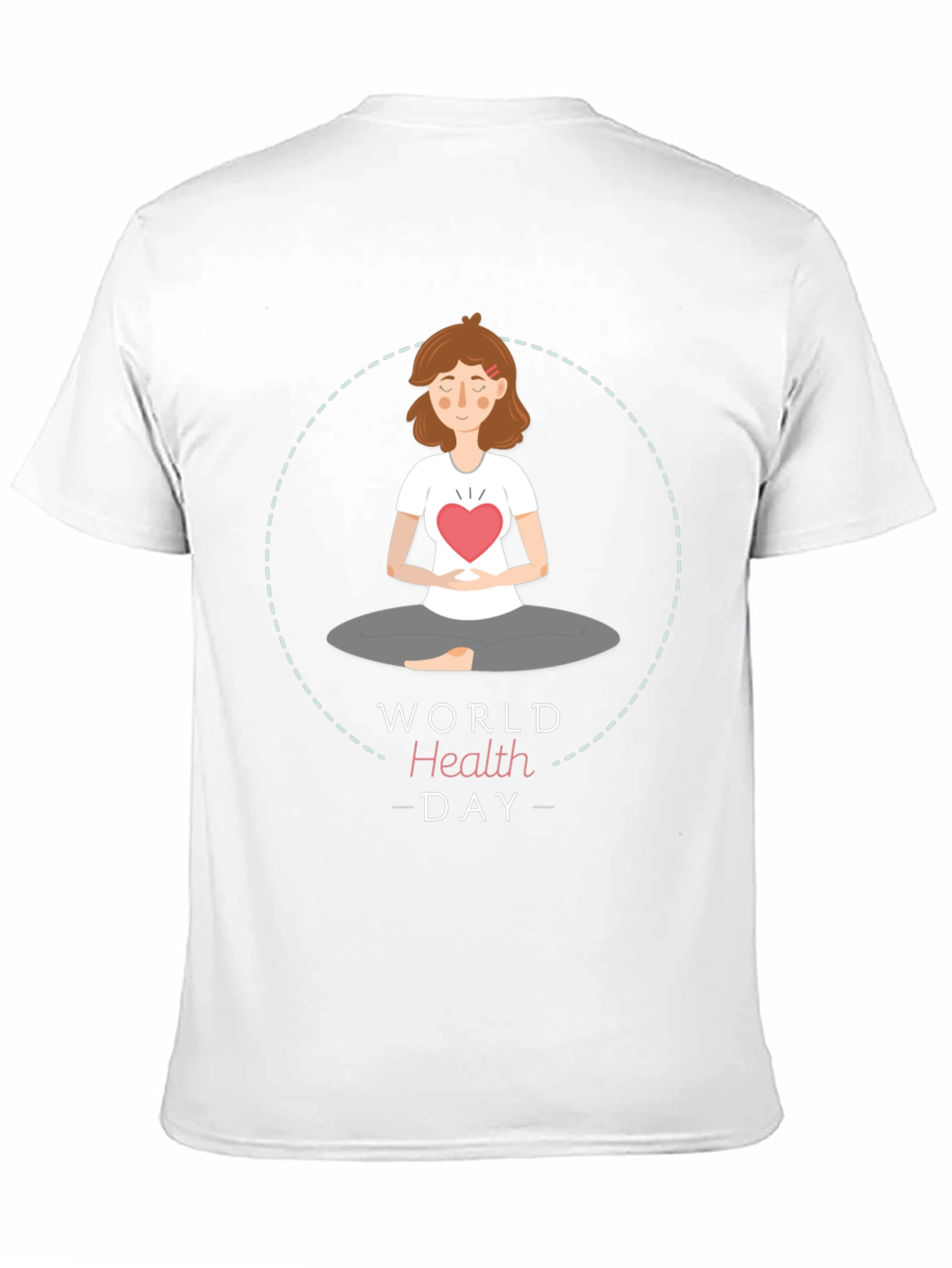 World Health Day Meditation T-Shirt - Heart Chakra