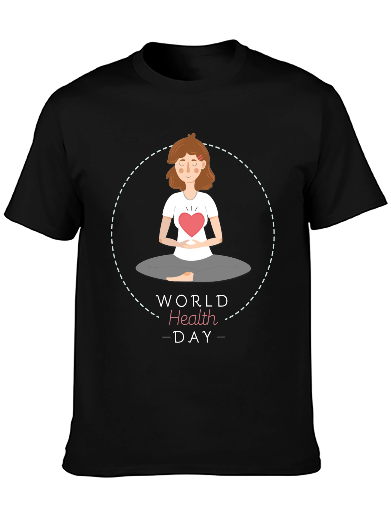 World Health Day Meditation T-Shirt - Heart Chakra