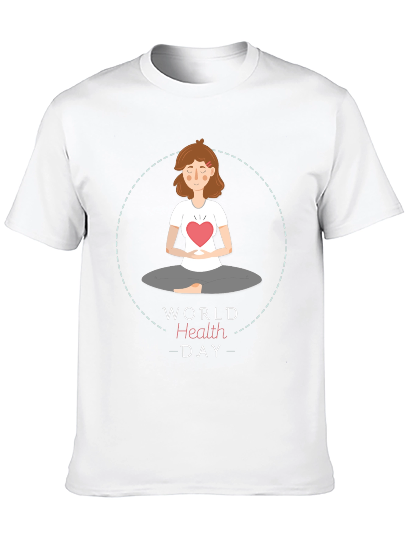 World Health Day Meditation T-Shirt - Heart Chakra
