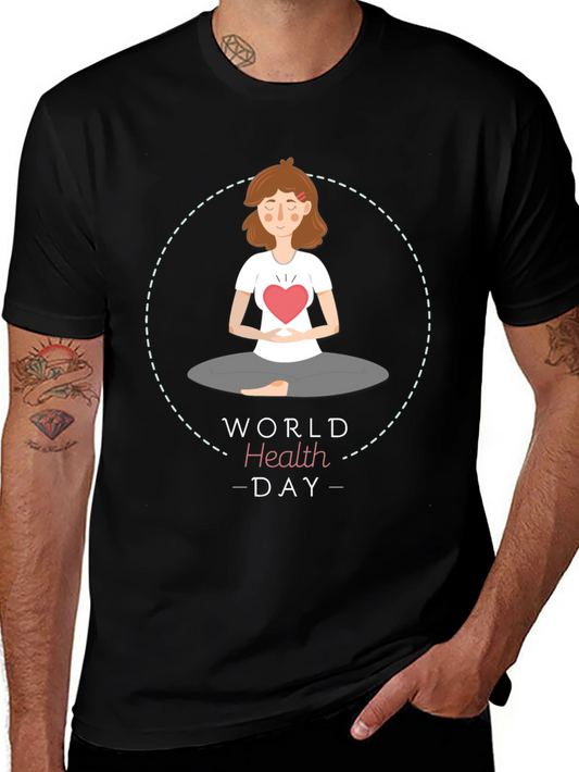World Health Day Meditation T-Shirt - Heart Chakra