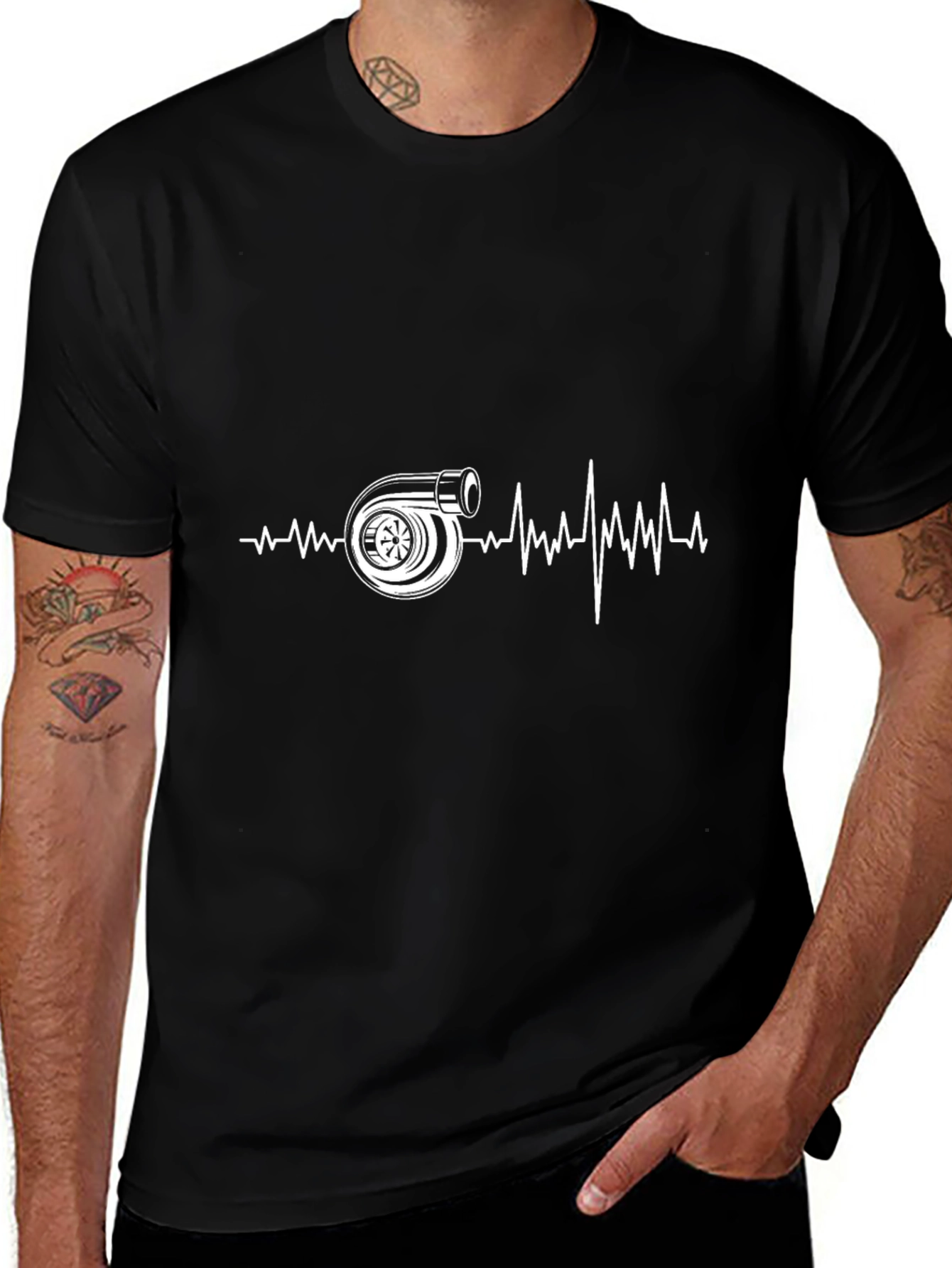 Turbo Heartbeat Graphic Tee - Black Cotton
