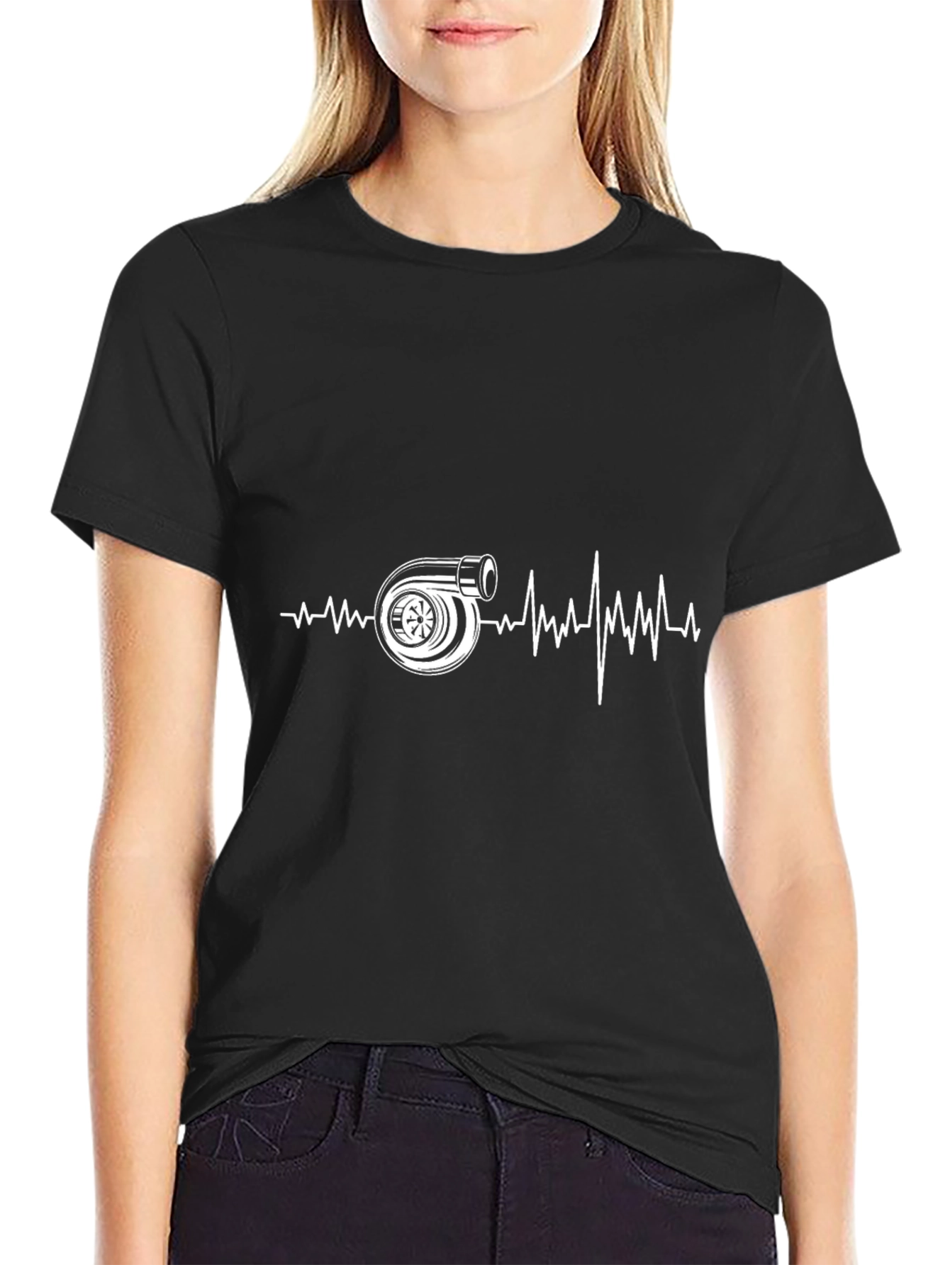 Turbo Heartbeat Graphic Tee - Black Cotton