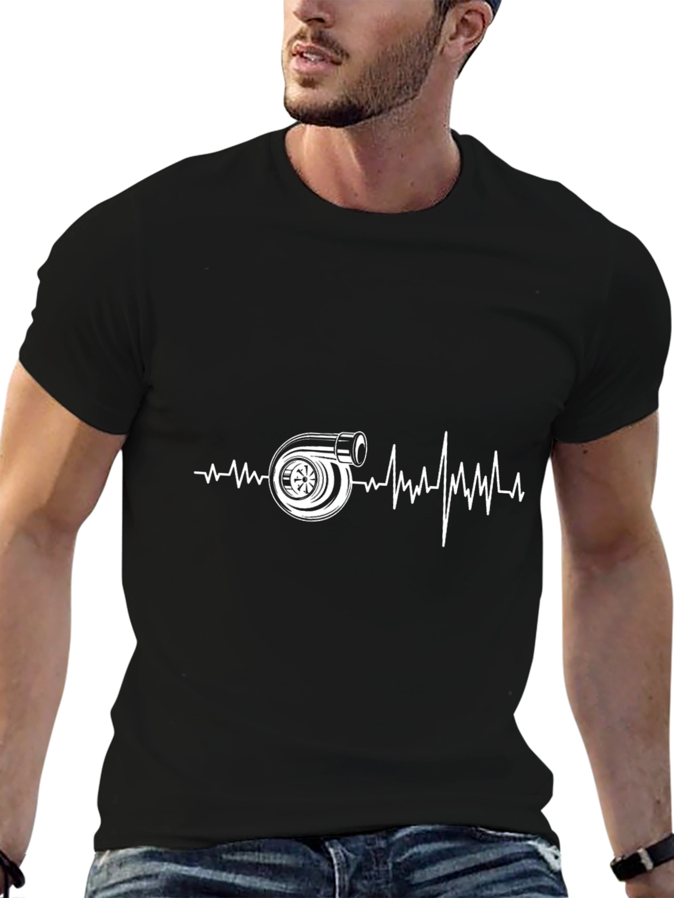 Turbo Heartbeat Graphic Tee - Black Cotton