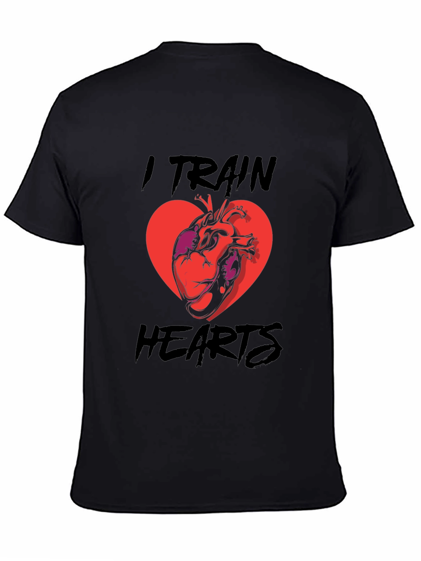 I Train Hearts T-Shirt - Black Graphic Tee