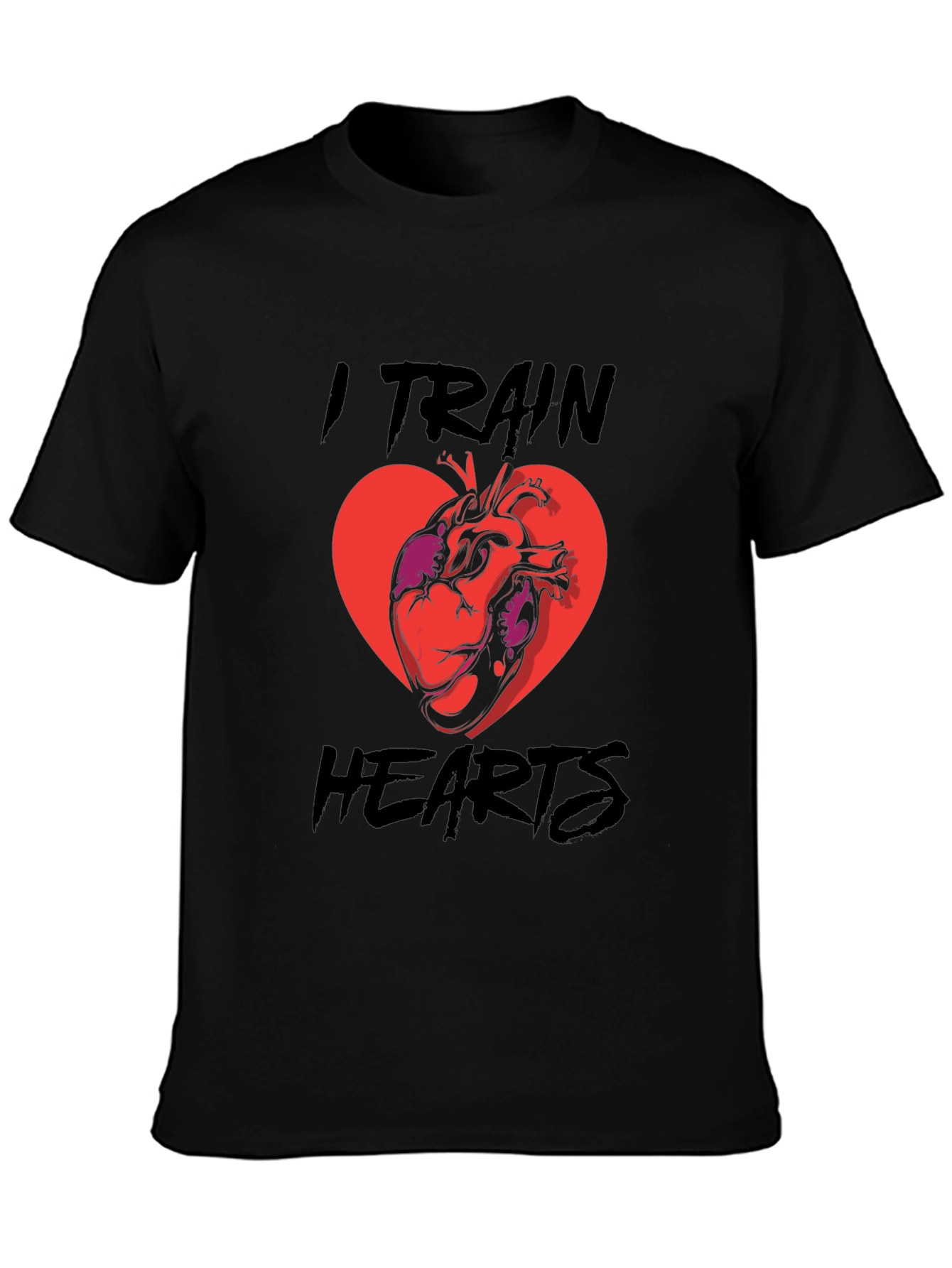 I Train Hearts T-Shirt - Black Graphic Tee
