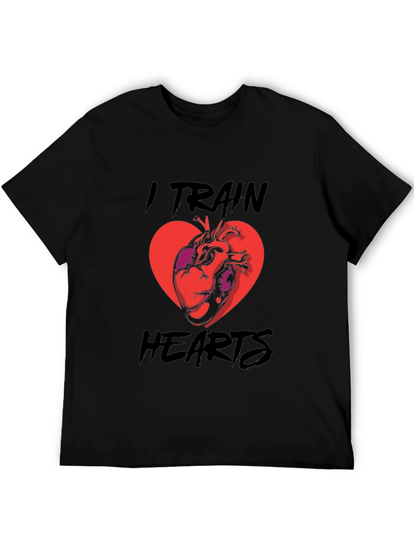 I Train Hearts T-Shirt - Black Graphic Tee